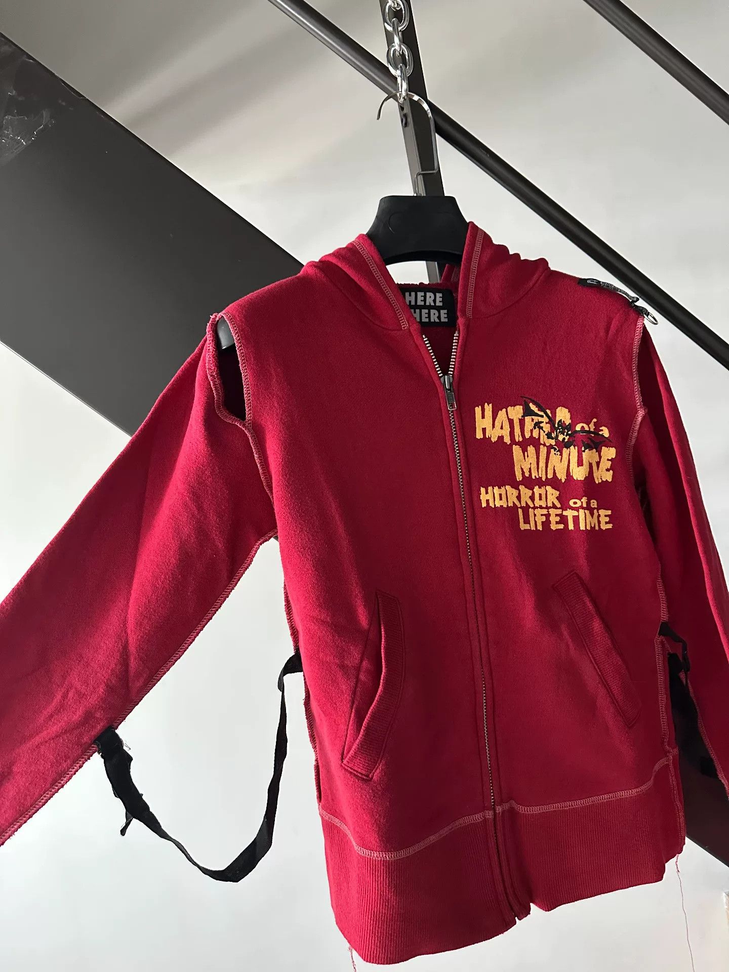 Japanese Brand Red Punk Hoodie with Bat Graphic Size M / US 6-8 / IT 42-44 - 5 Thumbnail