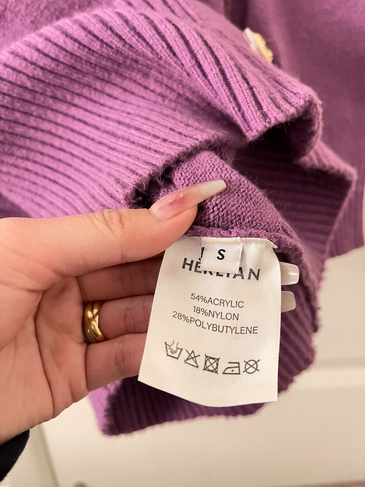 Japanese Brand Short Purple Knit Sweater Size S Size S / US 4 / IT 40 - 4 Thumbnail