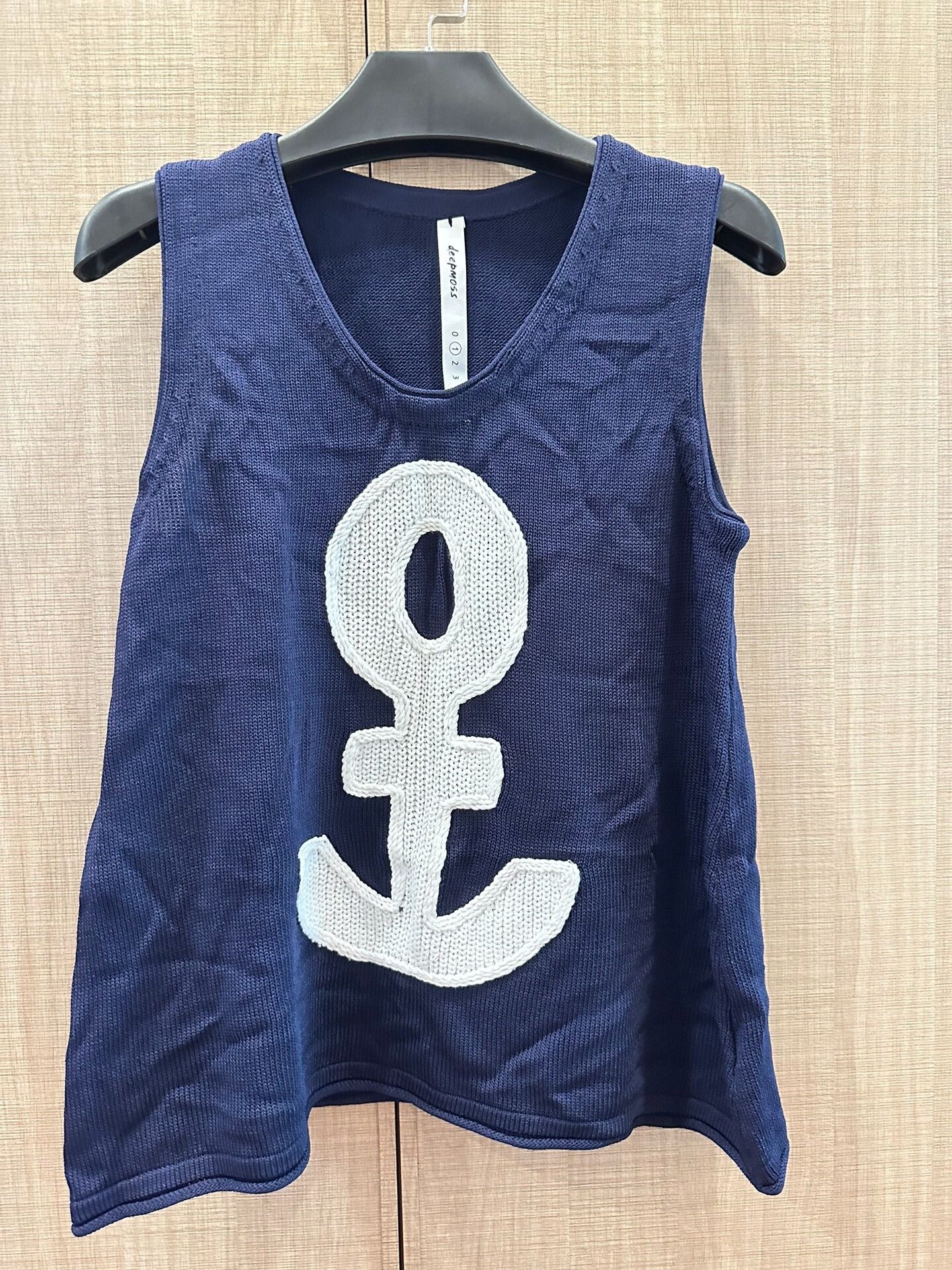 Japanese Brand Deepmoss Navy Knit Vest Size One Size S / US 4 / IT 40 - 2 Thumbnail