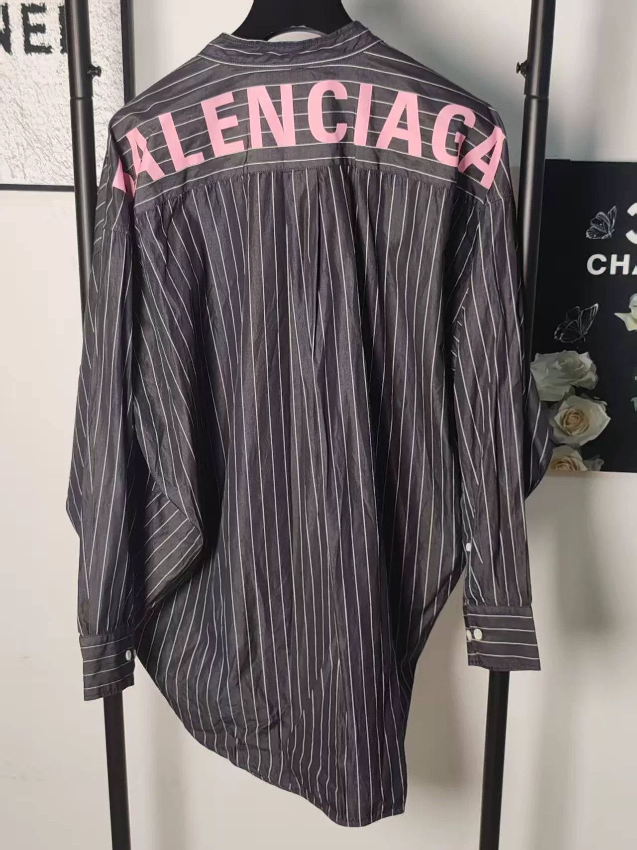 Balenciaga Balenciaga Stripe Logo Shirt Size US M / EU 48-50 / 2 - 2 Thumbnail