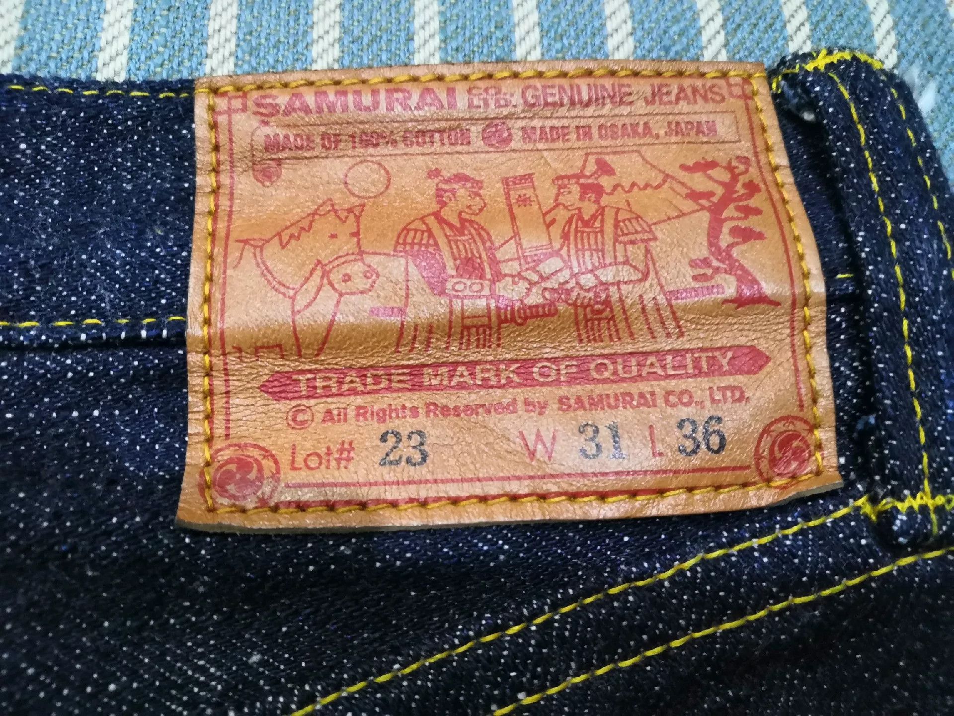 Japanese Brand Samurai vs. Cowboy Jeans for Sale Size US 31 - 3 Thumbnail