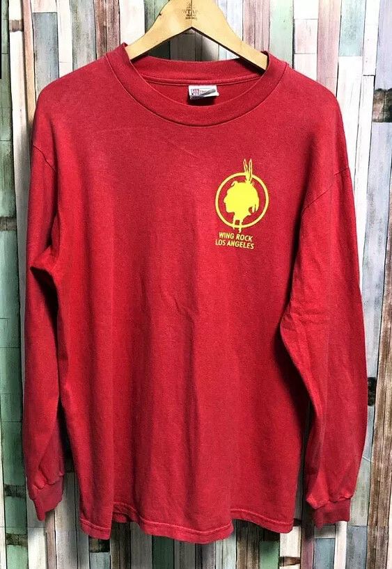 Vintage Vintage 90s Red Long Sleeve T-Shirt Size US M / EU 48-50 / 2 - 2 Thumbnail