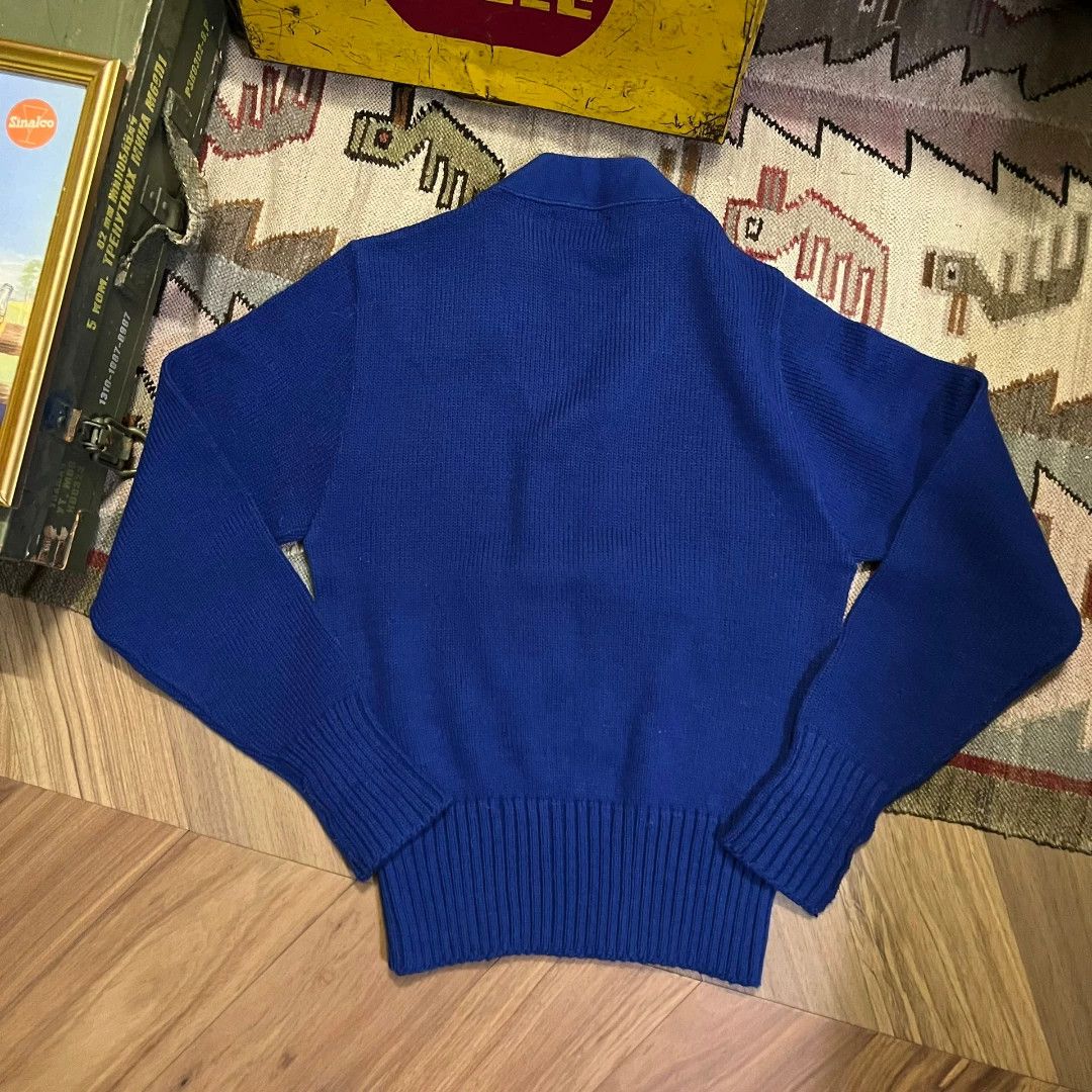 Vintage 70s Vintage Letterman Sweater in Blue Size US M / EU 48-50 / 2 - 4 Thumbnail