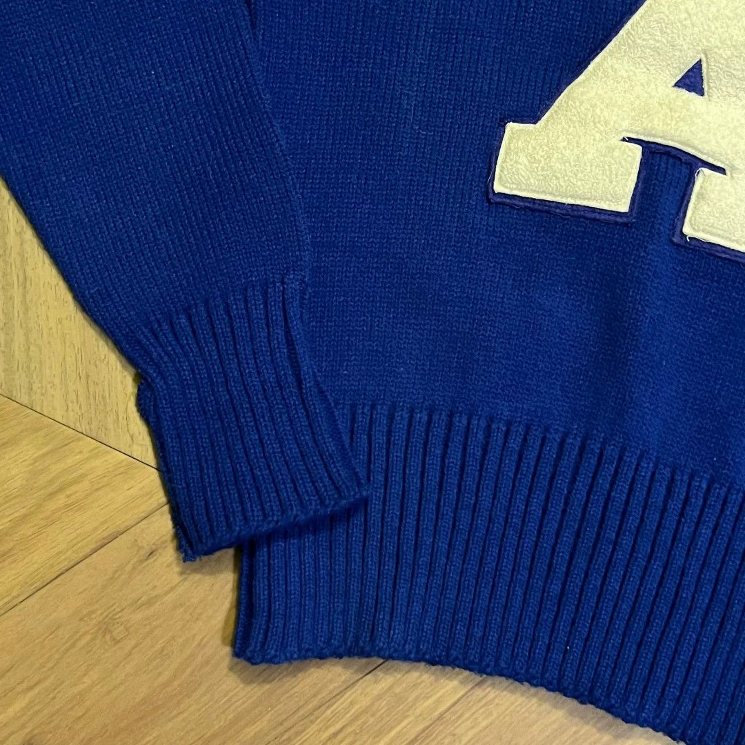 Vintage 70s Vintage Letterman Sweater in Blue Size US M / EU 48-50 / 2 - 5 Thumbnail