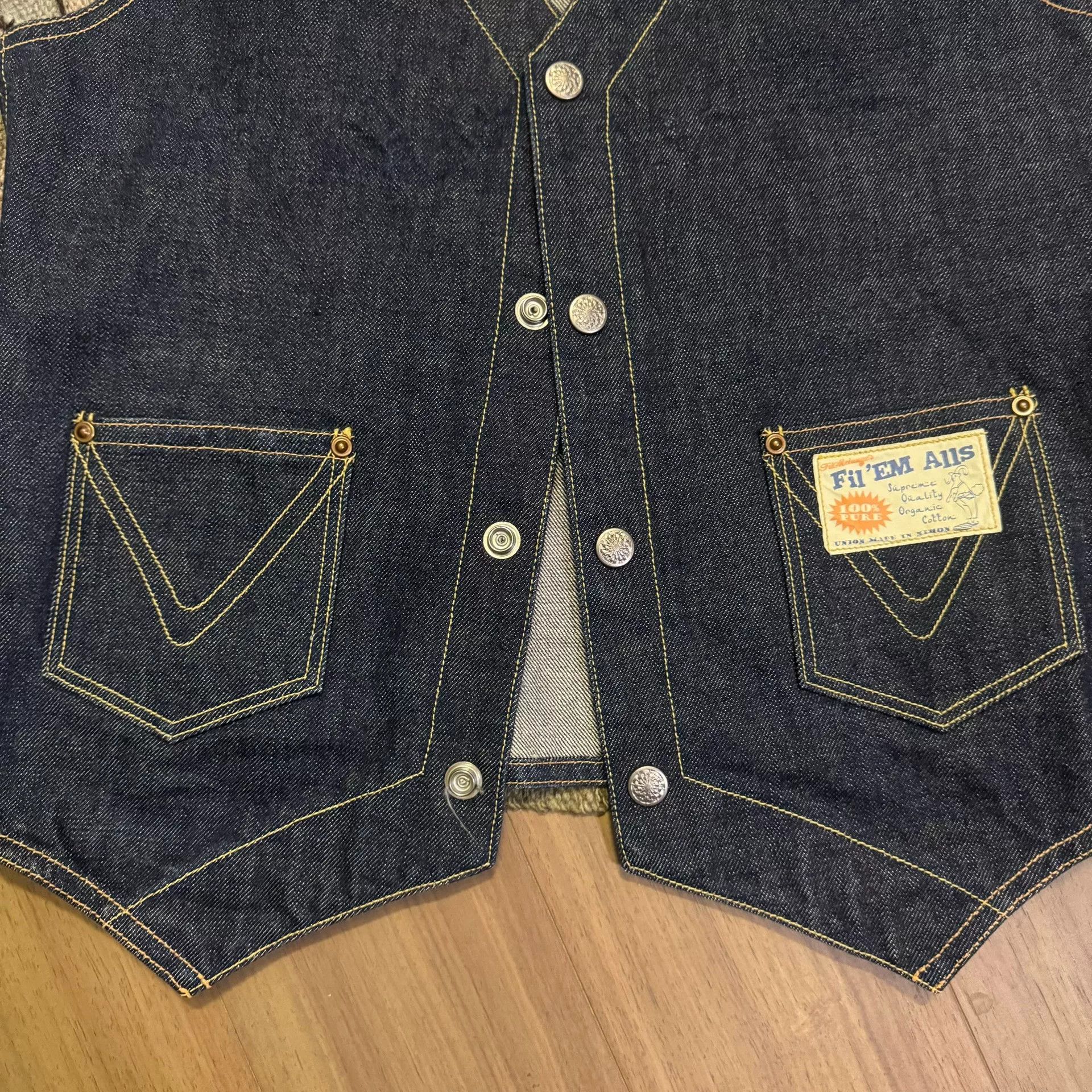 Vintage Vintage Japanese Denim Vest Fil'em Alls Size US M / EU 48-50 / 2 - 7 Thumbnail