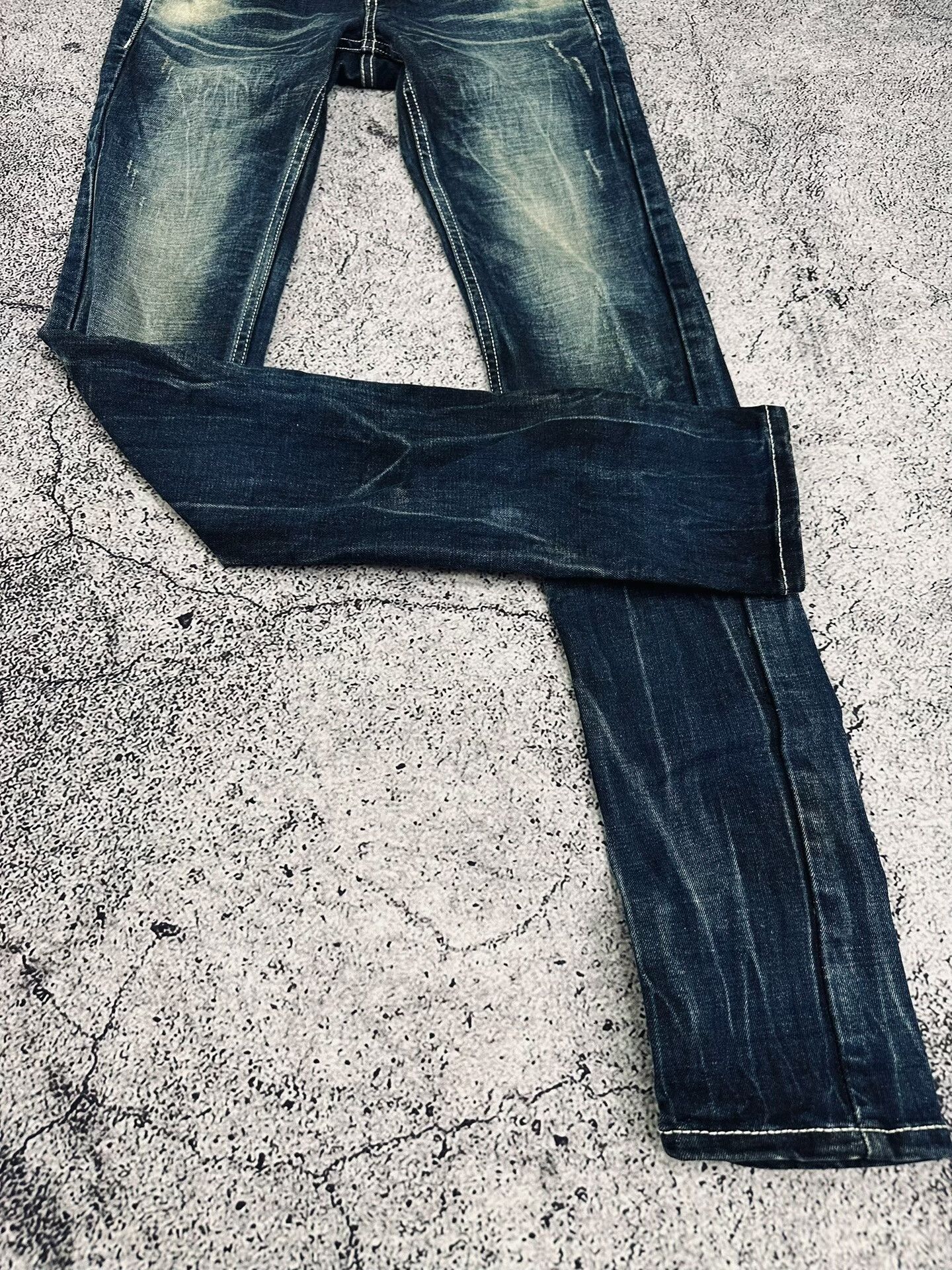 Japanese Brand Rock Revival Vintage Wash Straight Leg Jeans Size 24" / US 00 / IT 34 - 5 Thumbnail