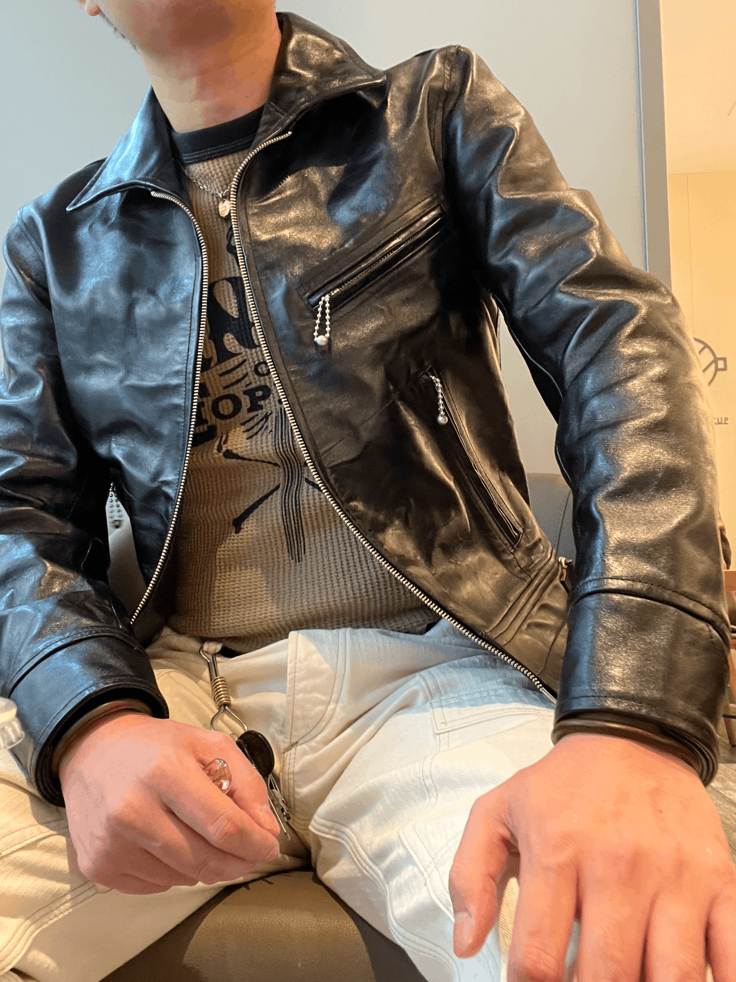 Japanese Brand Black Leather Jacket by Haijue Size US M / EU 48-50 / 2 - 4 Thumbnail