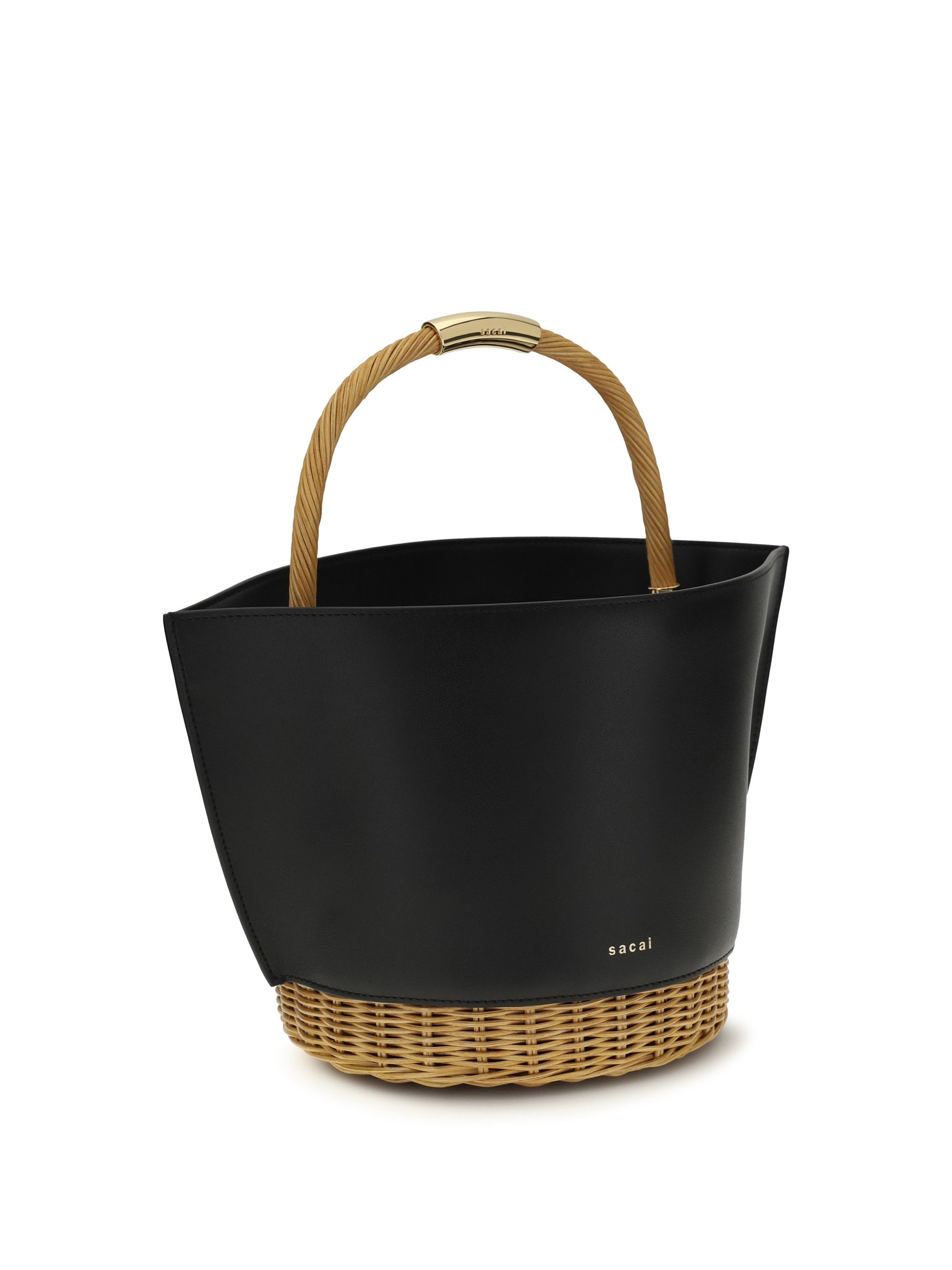 Sacai Leather and rattan Handbag Size ONE SIZE - 2 Thumbnail