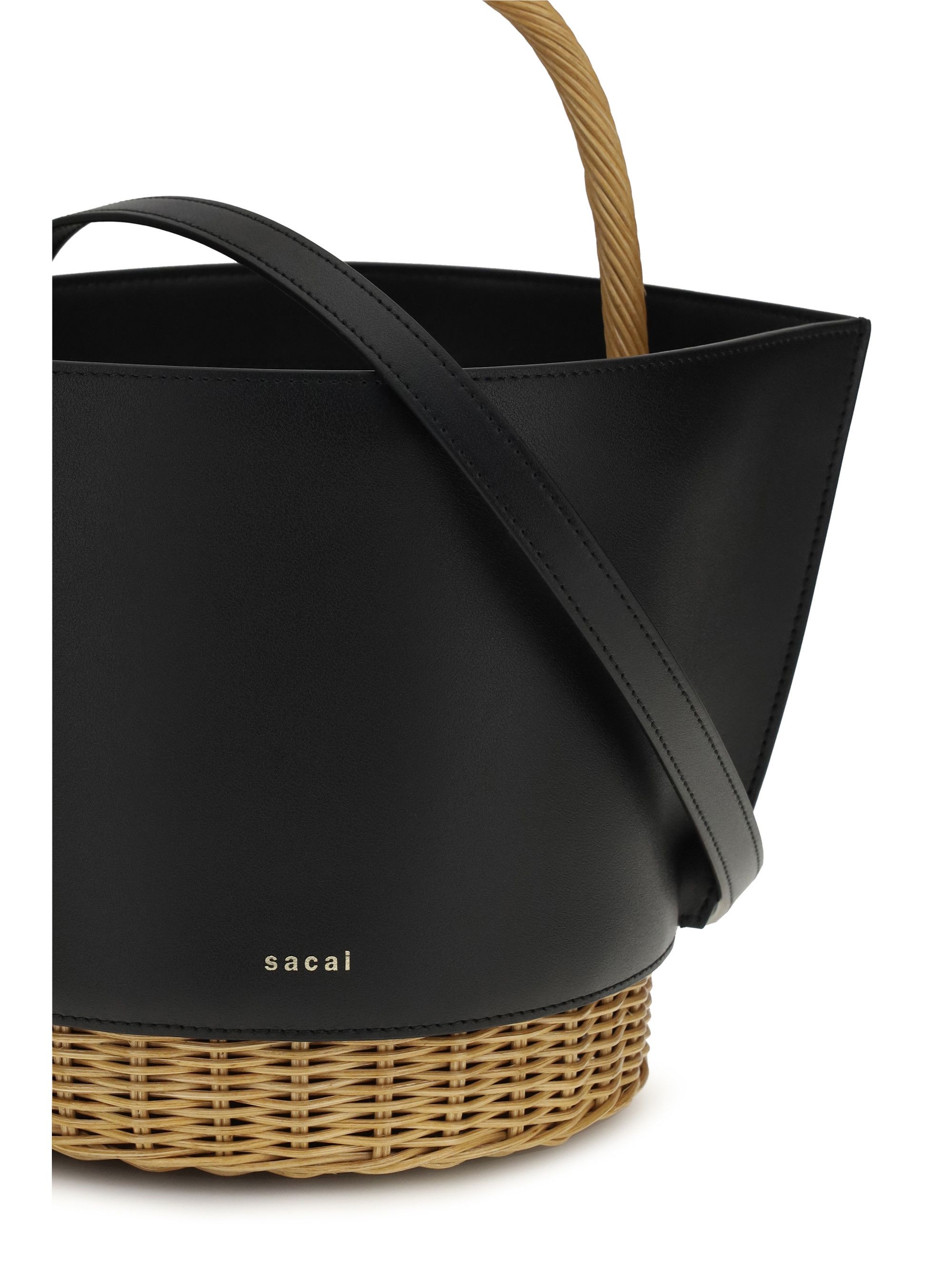 Sacai Leather and rattan Handbag Size ONE SIZE - 5 Thumbnail