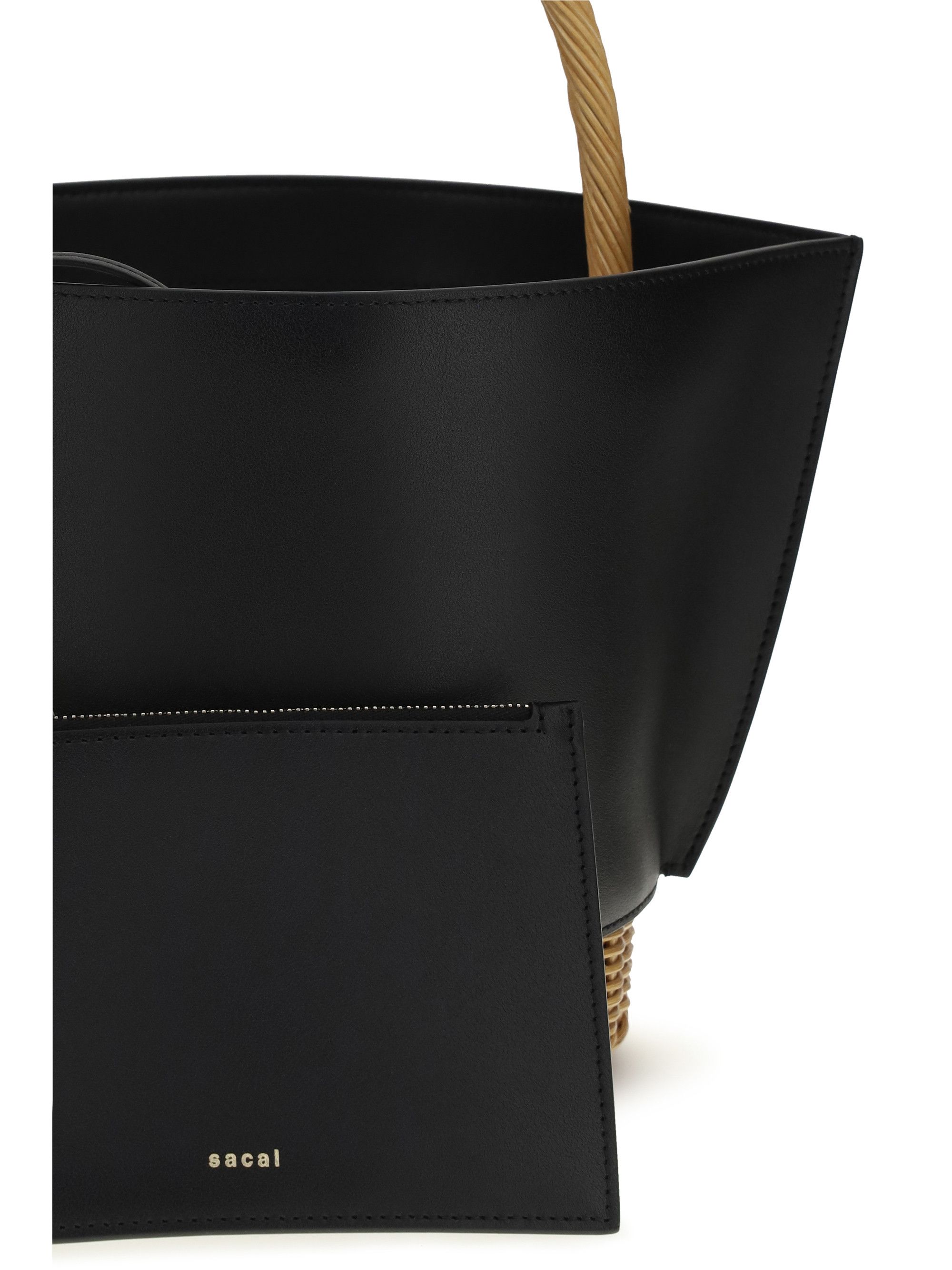 Sacai Leather and rattan Handbag Size ONE SIZE - 4 Thumbnail
