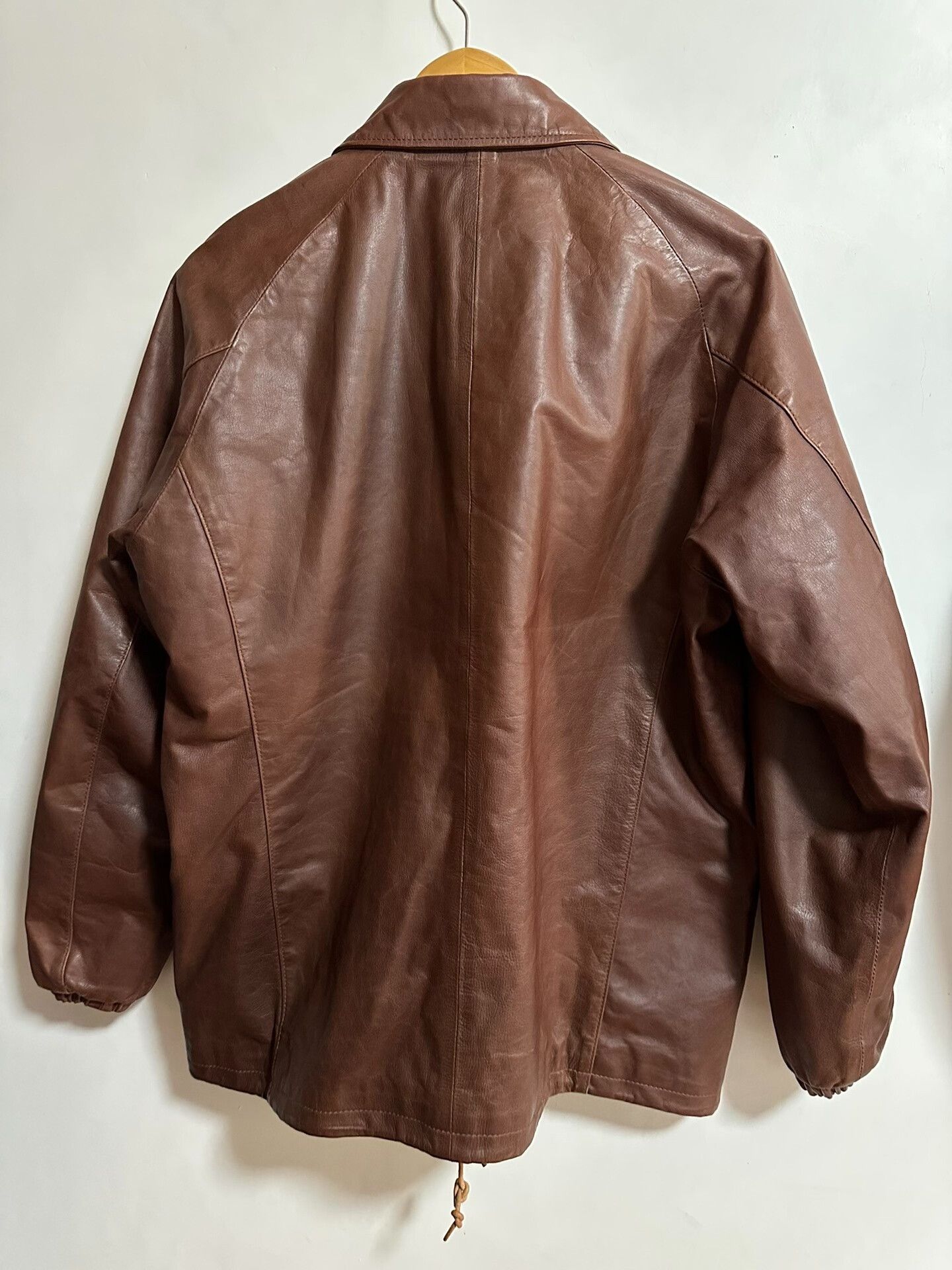 Japanese Brand Tenjiworks Leather Coach Jacket in Brown Size US XXS / EU 40 - 2 Thumbnail