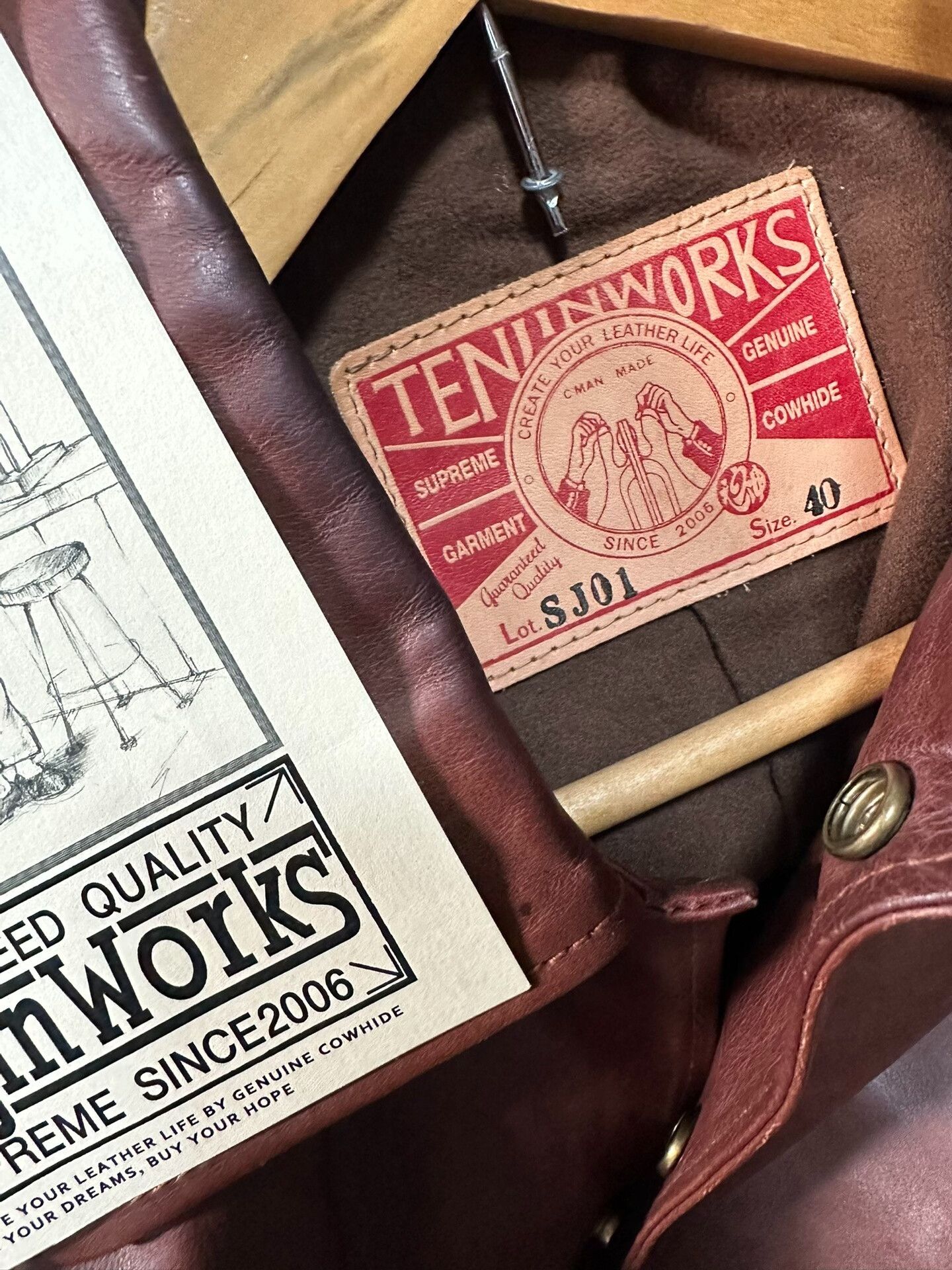 Japanese Brand Tenjiworks Leather Coach Jacket in Brown Size US XXS / EU 40 - 7 Thumbnail