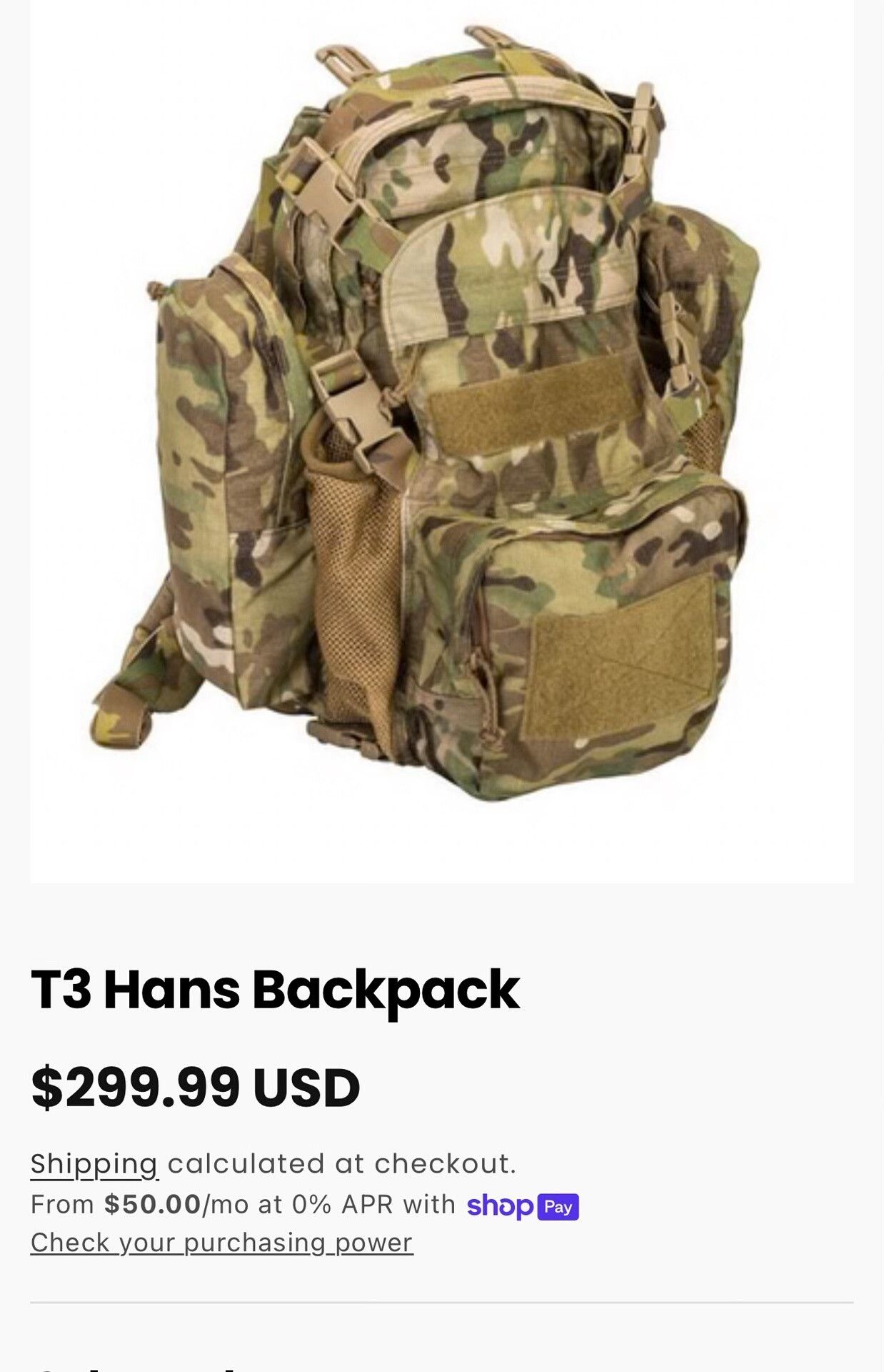 Japanese Brand T3 Gear Camo EOD Tactical Backpack Size ONE SIZE - 7 Thumbnail