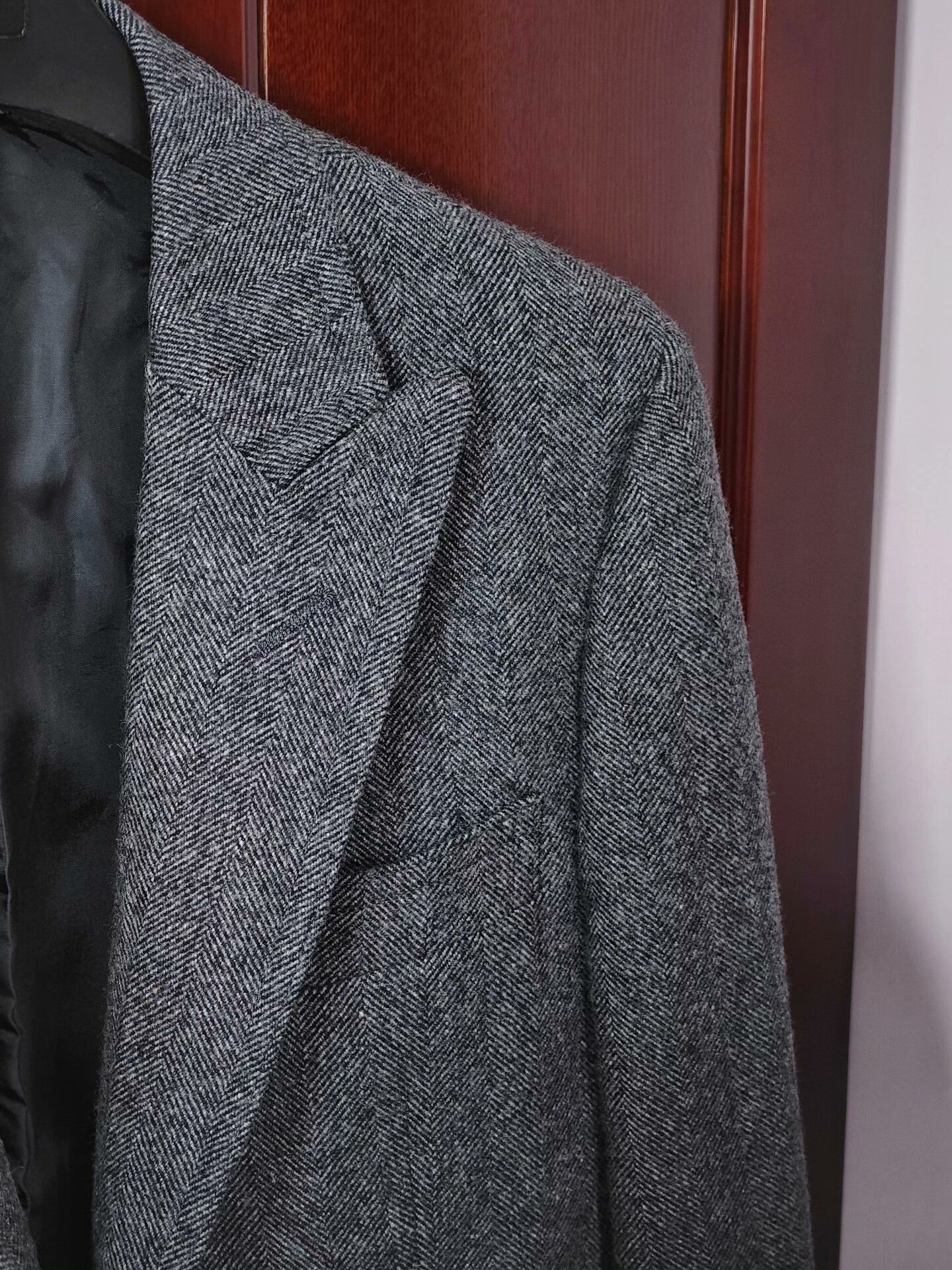 Japanese Brand Custom Gray Tweed Wool Polo Coat Size US M / EU 48-50 / 2 - 2 Thumbnail