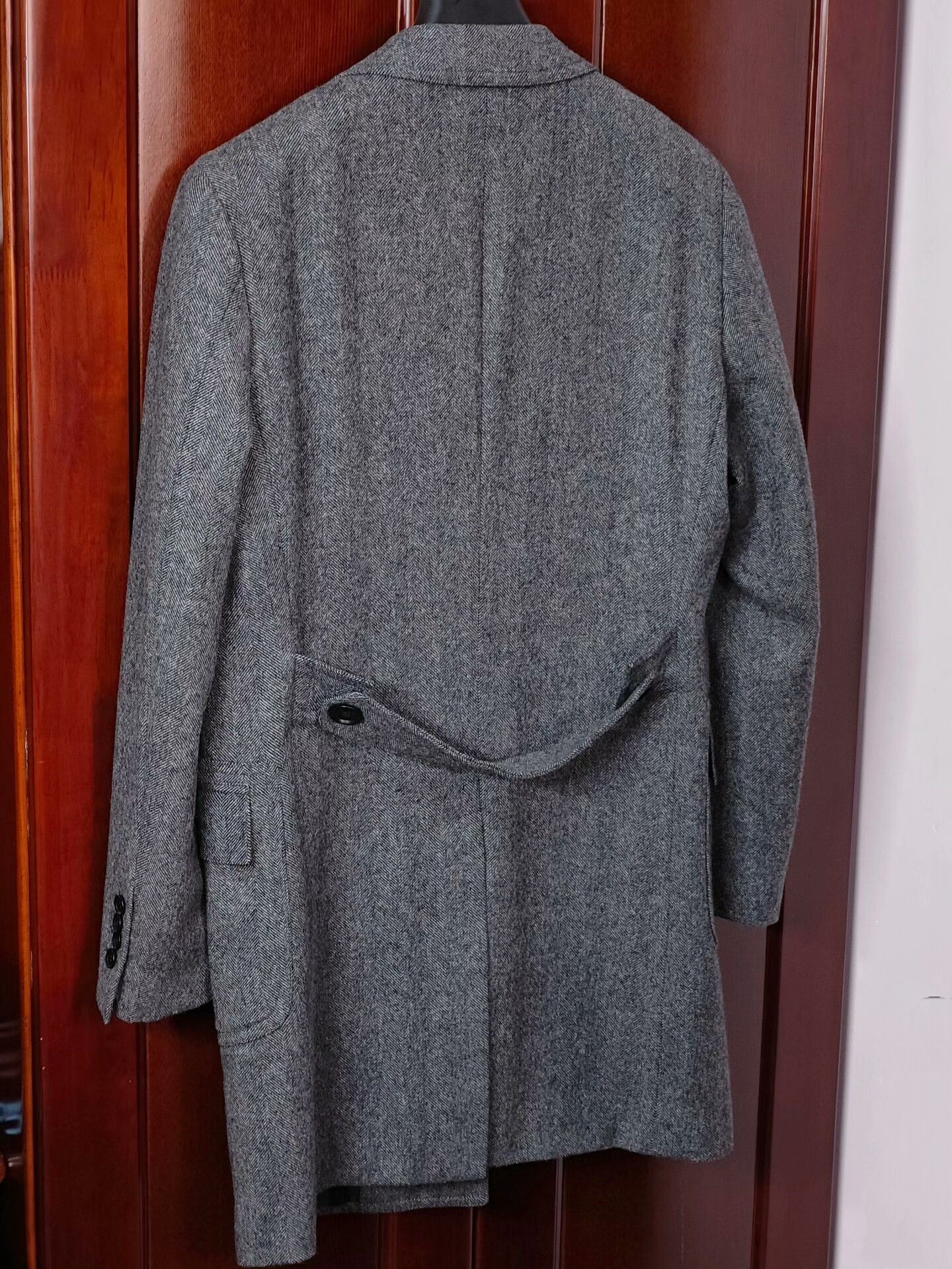 Japanese Brand Custom Gray Tweed Wool Polo Coat Size US M / EU 48-50 / 2 - 8 Thumbnail