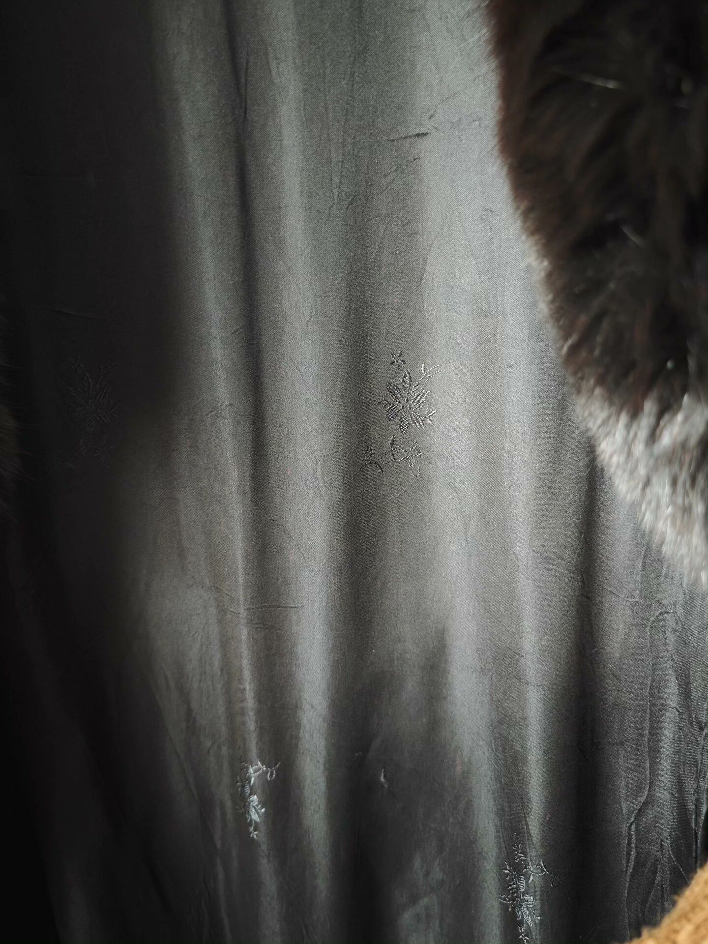 Japanese Brand Black Persian Wool Fur Coat with Fox Collar Size L / US 10 / IT 46 - 9 Thumbnail