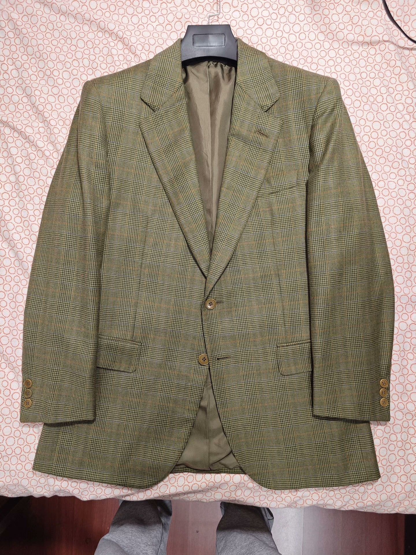 Japanese Brand Stylish Green Plaid Wool-Cashmere Blazer Size US M / EU 48-50 / 2 - 5 Thumbnail