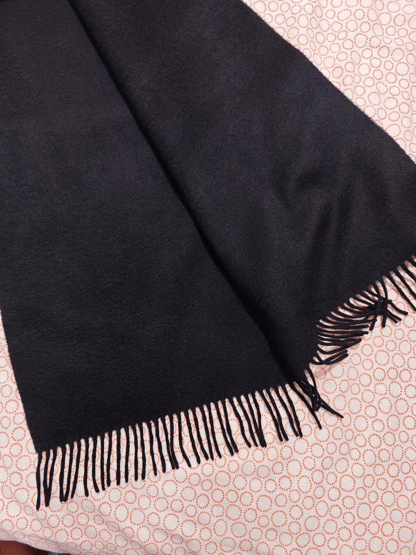 Japanese Brand Black Vicuna Cashmere Blend Scarf Size ONE SIZE - 5 Thumbnail