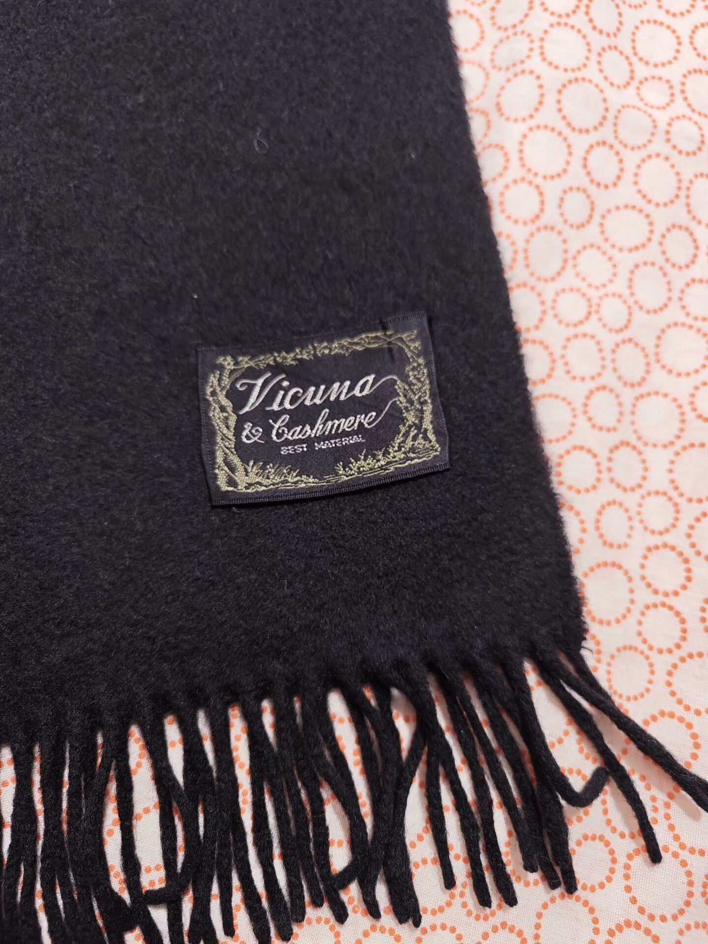 Japanese Brand Black Vicuna Cashmere Blend Scarf Size ONE SIZE - 2 Thumbnail