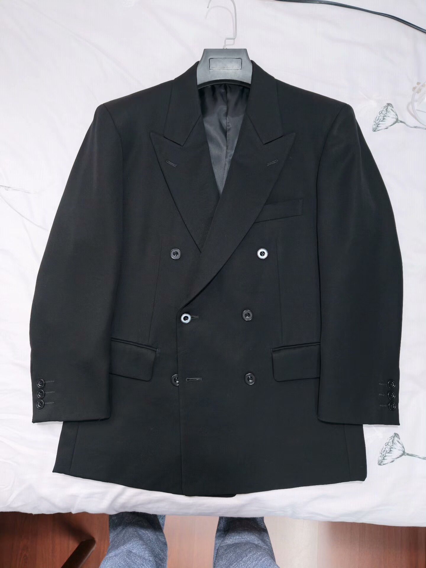 Japanese Brand Custom Black Wool Suit by Dormeuil Size US S / EU 44-46 / 1 - 5 Thumbnail