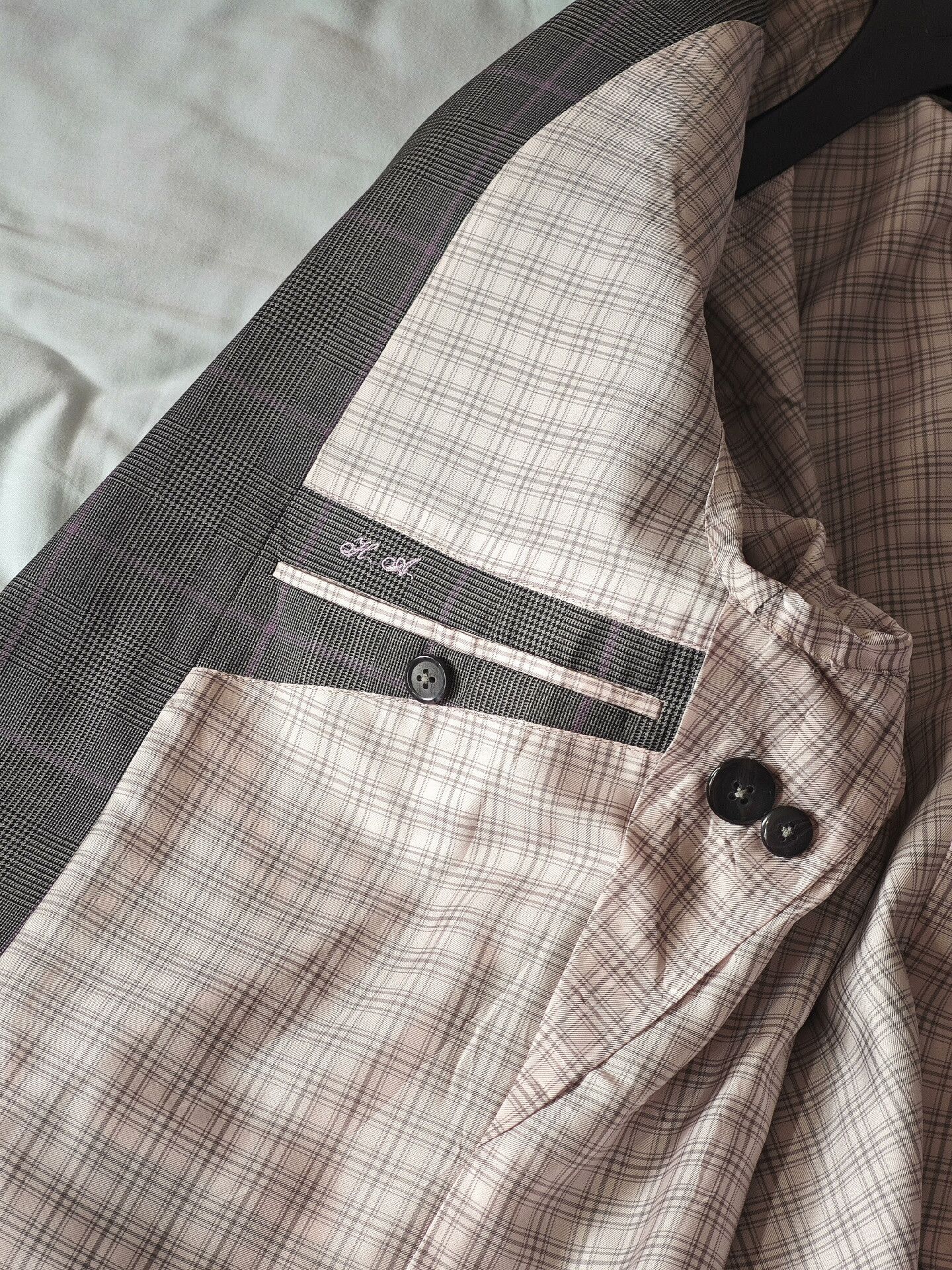 Vintage Welsh Check Wool Tailored Suit
