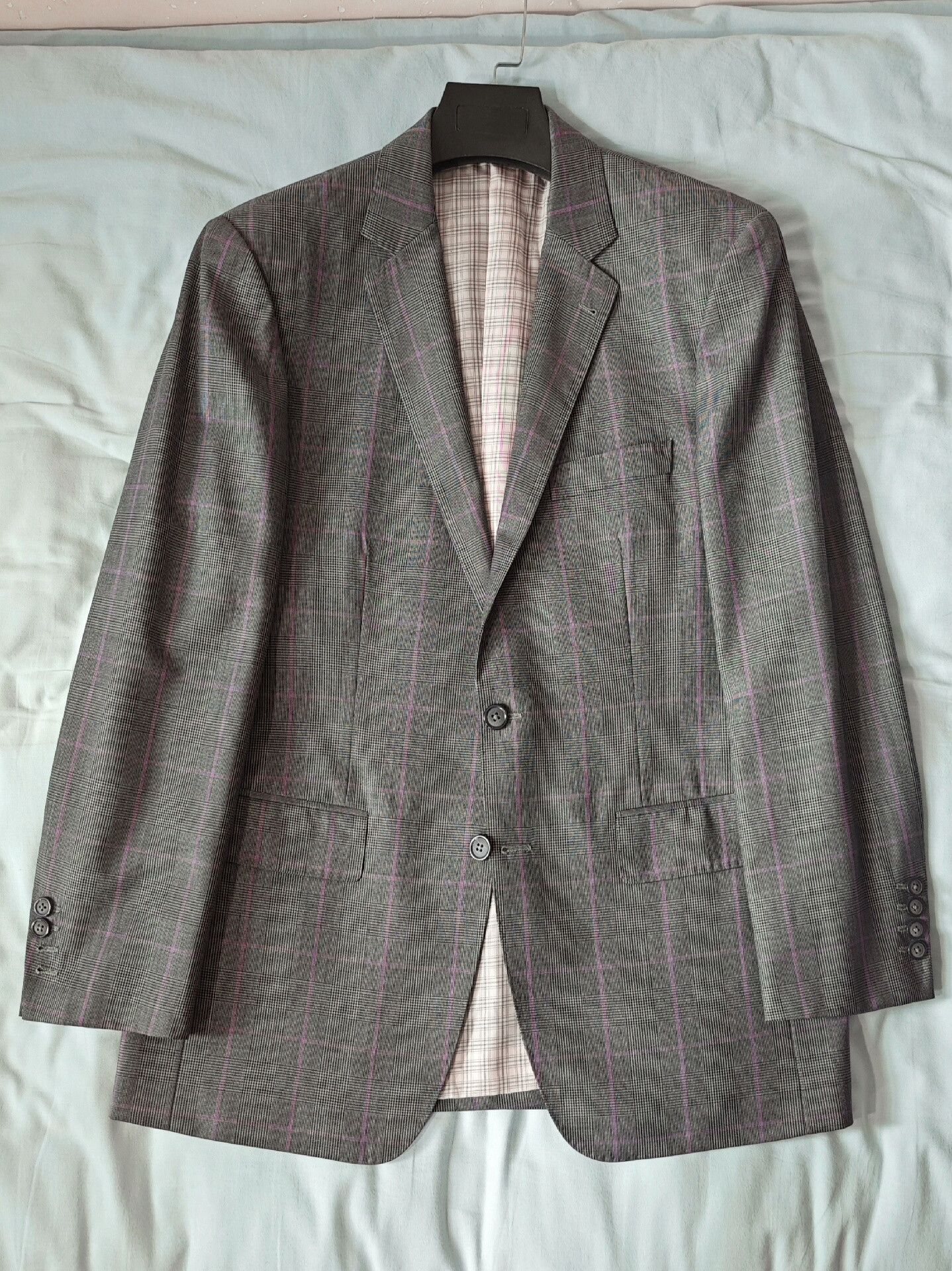 Vintage Welsh Check Wool Tailored Suit
