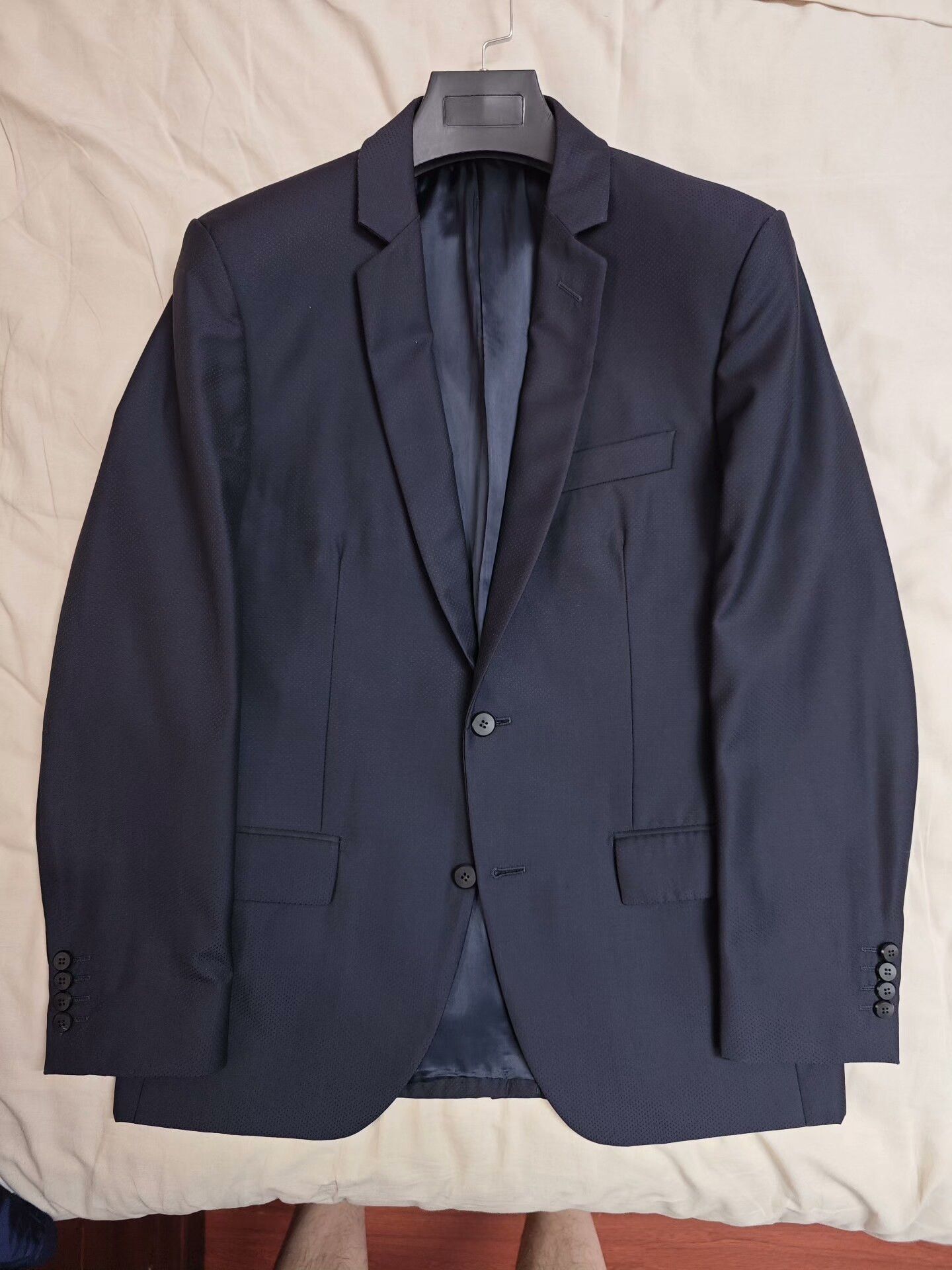 Japanese Brand Italian Giudice Wool Suit with Navy Pattern Size US M / EU 48-50 / 2 - 5 Thumbnail