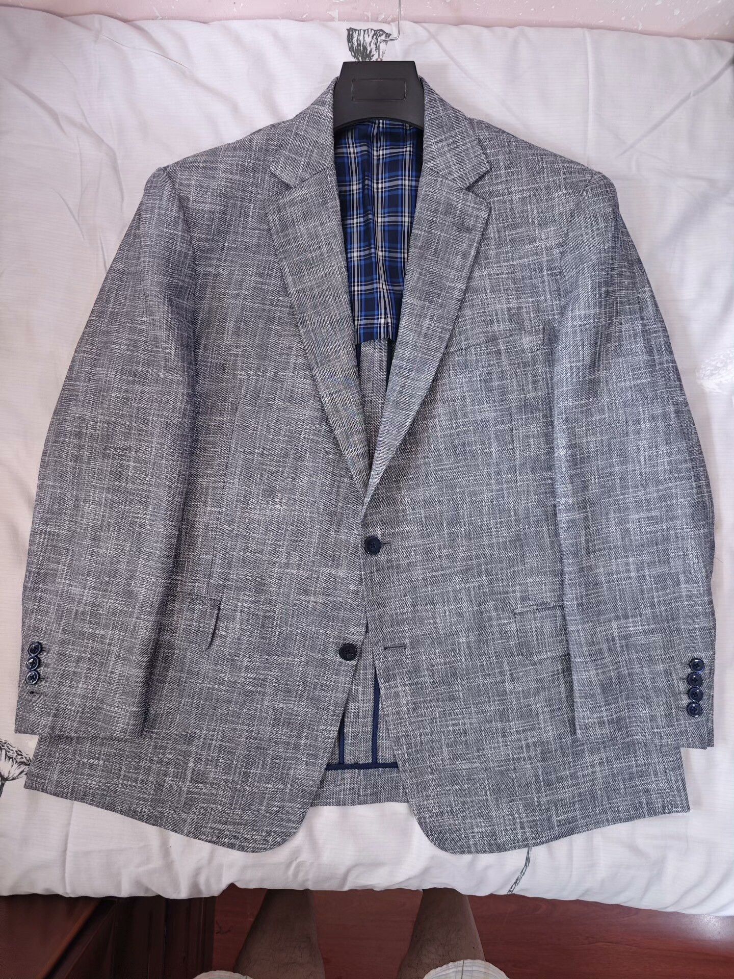 Japanese Brand Custom Gray-Blue Wool Linen Suit Size US M / EU 48-50 / 2 - 5 Thumbnail