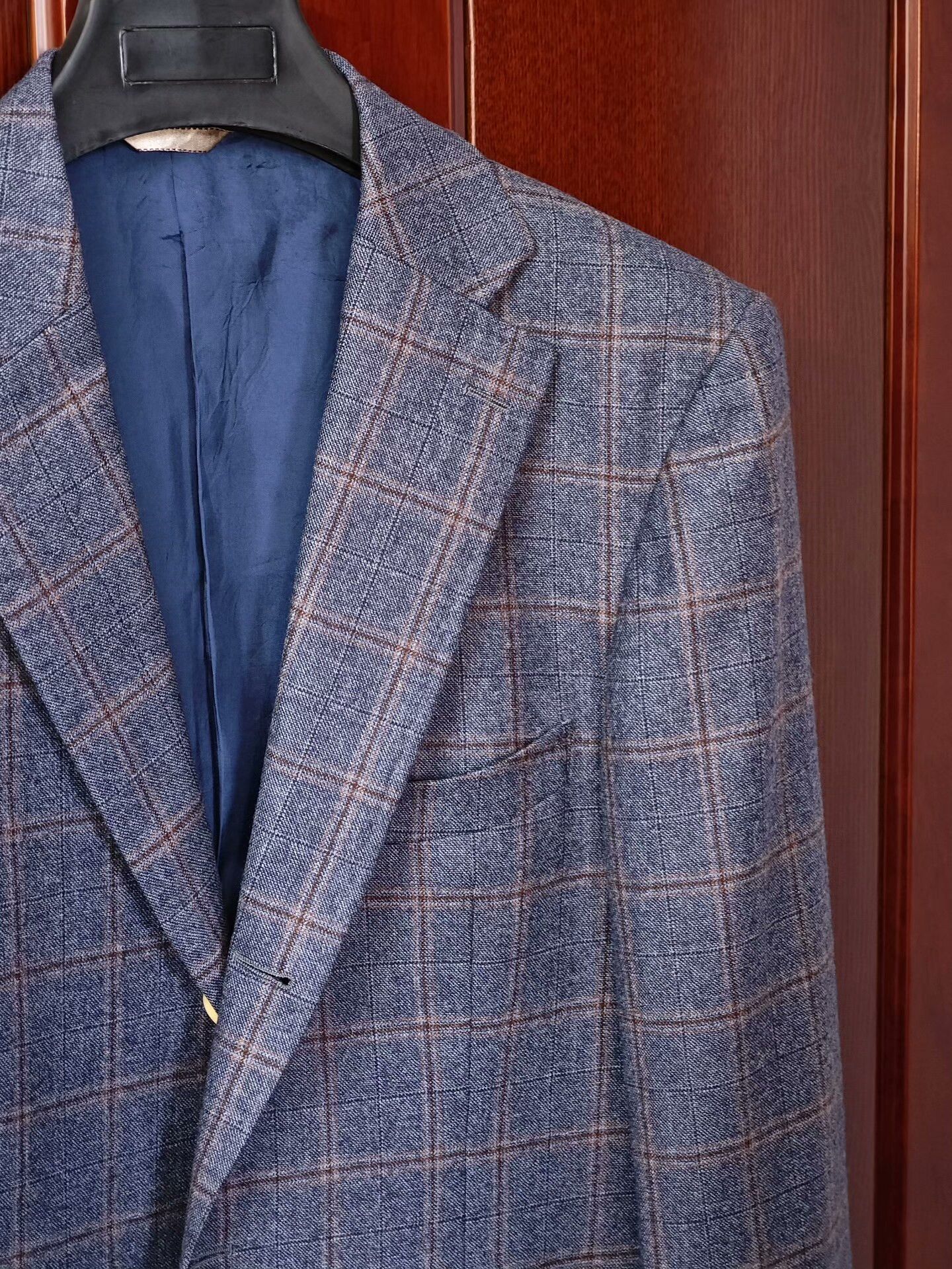 Japanese Brand Italian Wool Blazer with Check Pattern Size US M / EU 48-50 / 2 - 2 Thumbnail