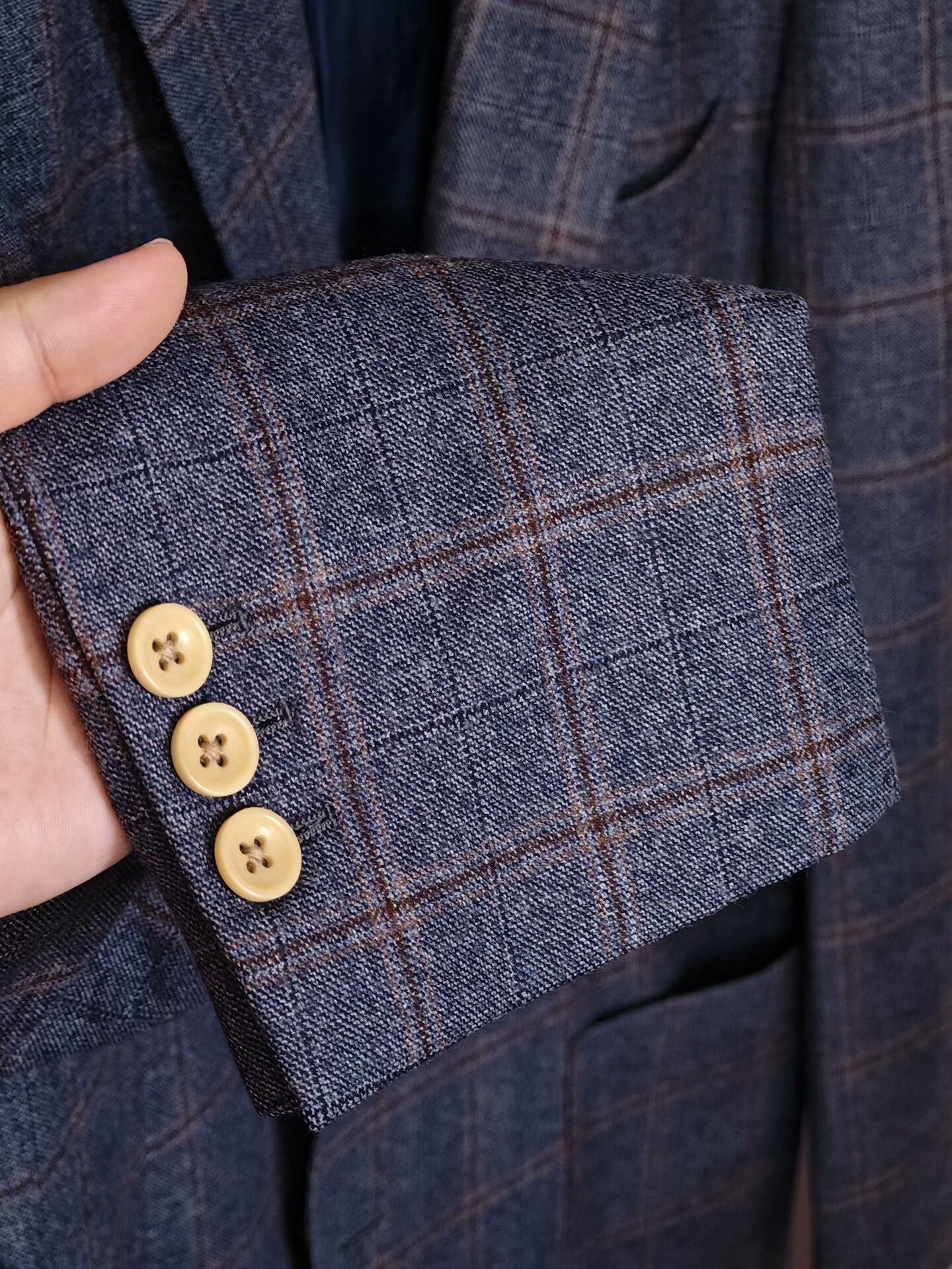 Japanese Brand Italian Wool Blazer with Check Pattern Size US M / EU 48-50 / 2 - 4 Thumbnail