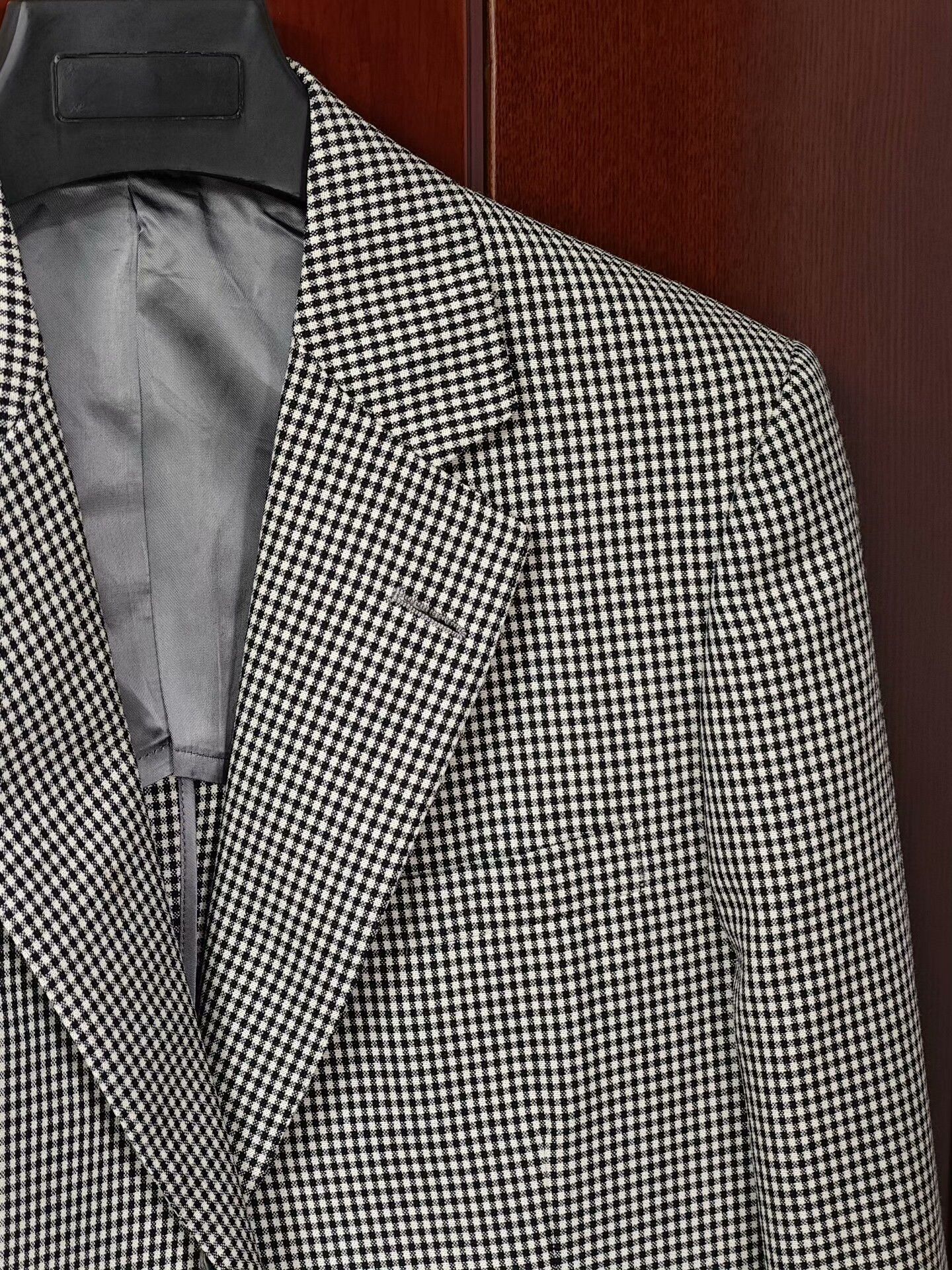 Japanese Brand Custom Black and White Check Suit Size US M / EU 48-50 / 2 - 2 Thumbnail