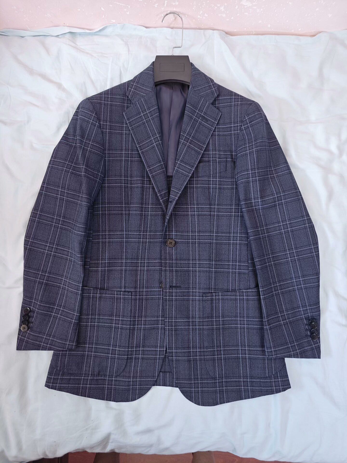 Japanese Brand Custom Blue Plaid Wool Suit Jacket Size US S / EU 44-46 / 1 - 5 Thumbnail