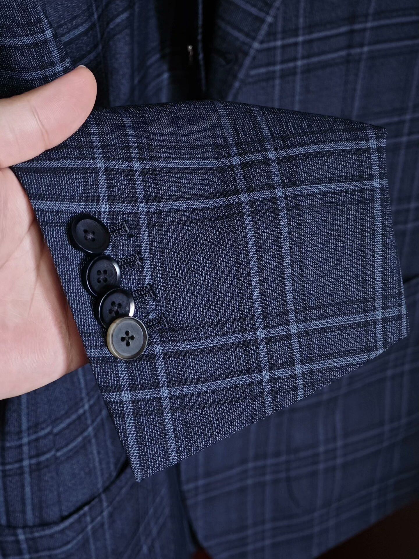 Japanese Brand Custom Blue Plaid Wool Suit Jacket Size US S / EU 44-46 / 1 - 4 Thumbnail
