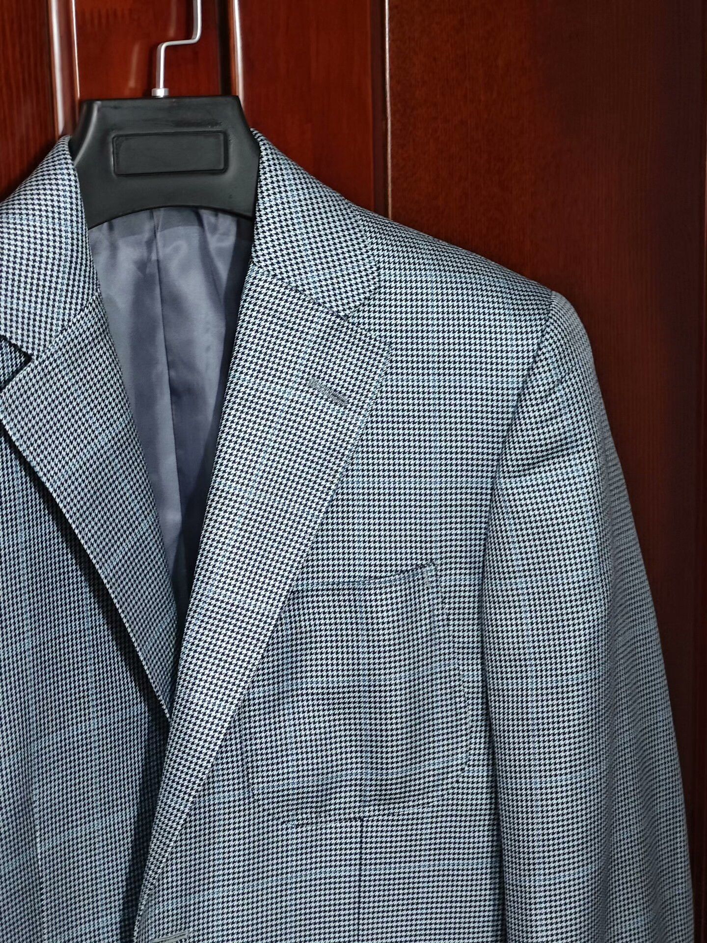 Japanese Brand Italian Blue Check Wool Silk Blazer Size US M / EU 48-50 / 2 - 2 Thumbnail