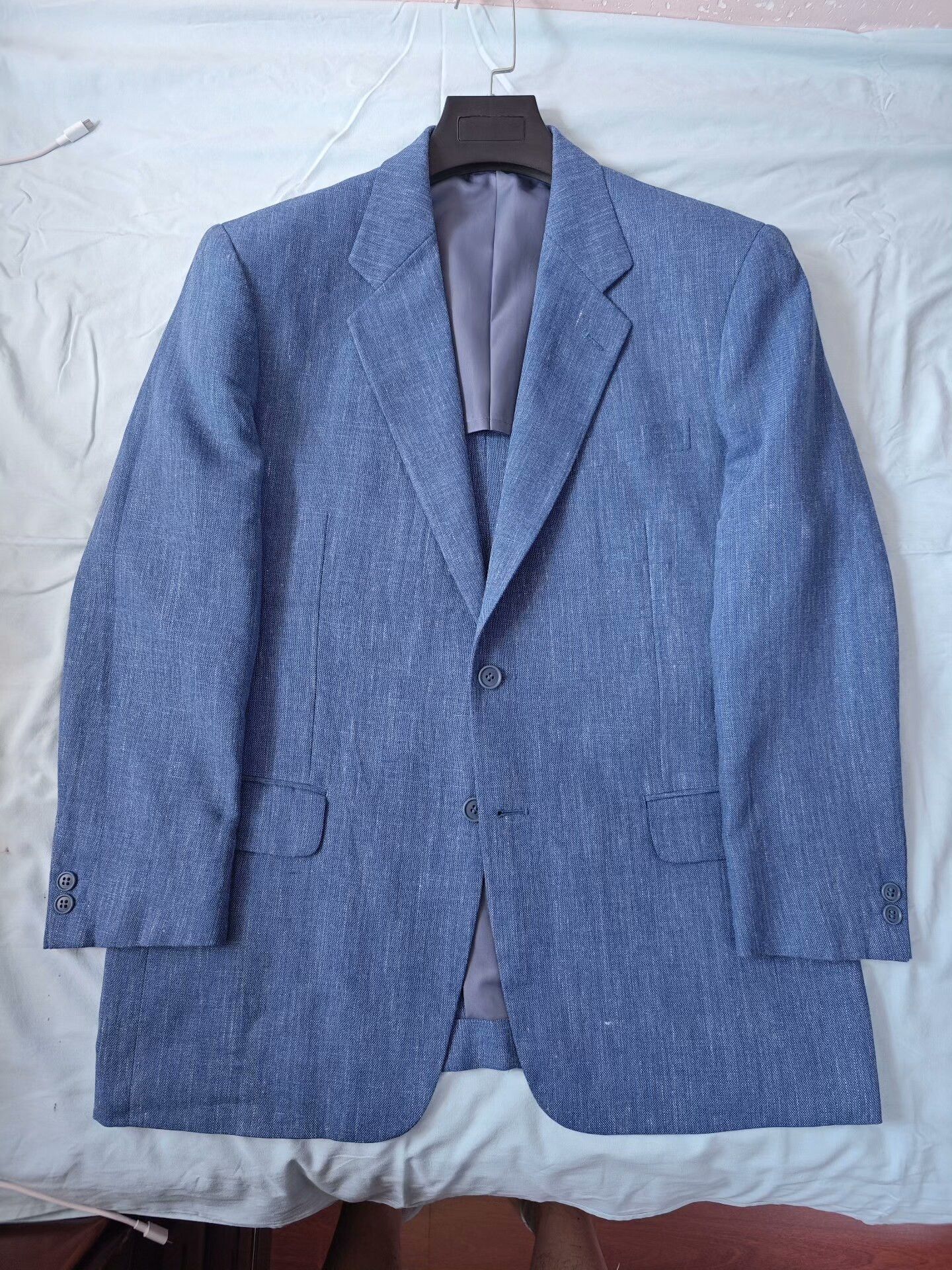 Japanese Brand Custom Italian Blue Suit Jacket Size US L / EU 52-54 / 3 - 5 Thumbnail