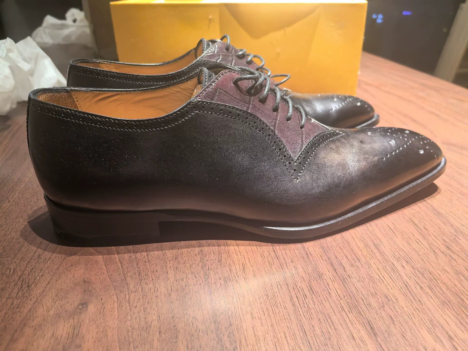 Japanese Brand Elegant Handmade Italian Leather Shoes Size US 6 / EU 39 - 3 Thumbnail