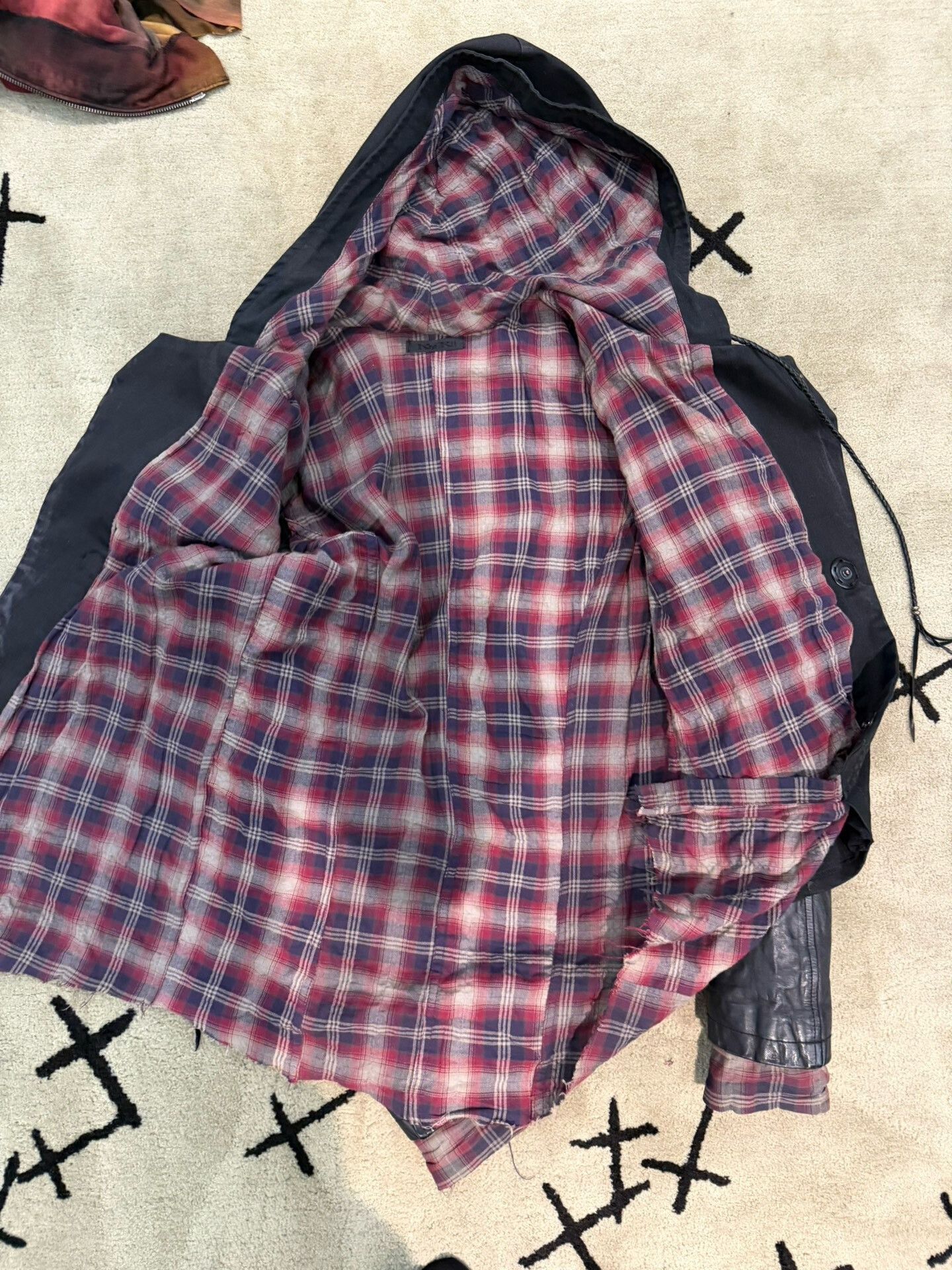 Japanese Brand Asymmetrical Collar Silk Plaid Jacket Size US S / EU 44-46 / 1 - 2 Thumbnail