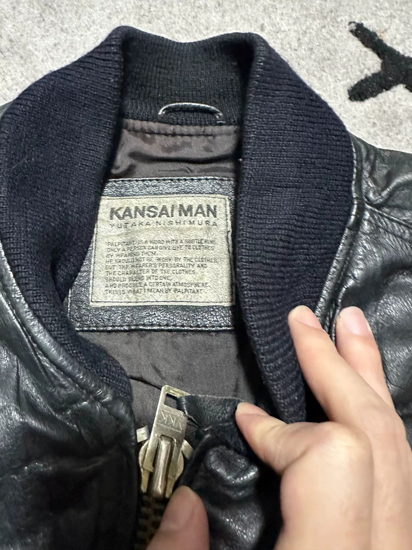 Japanese Brand Kansai Yamamoto 90s Leather Bomber Jacket Size US L / EU 52-54 / 3 - 2 Thumbnail