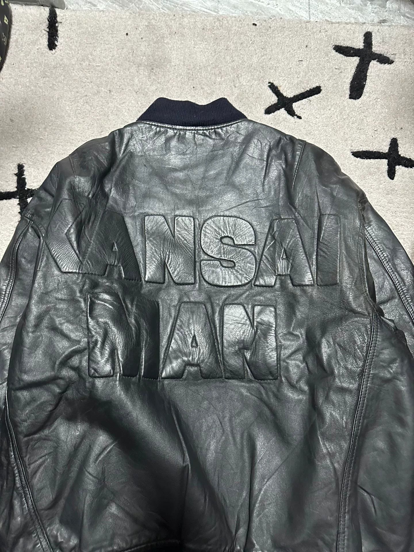 Japanese Brand Kansai Yamamoto 90s Leather Bomber Jacket Size US L / EU 52-54 / 3 - 6 Thumbnail