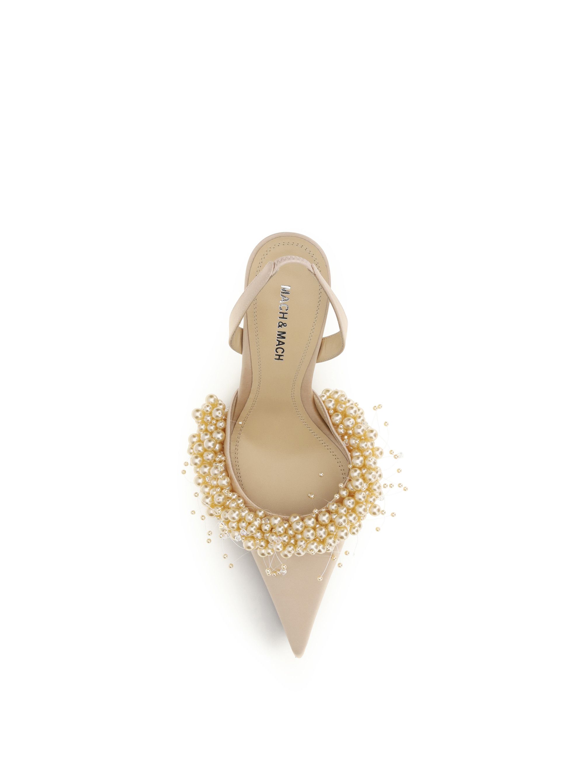 MACH & MACH Slingback Pumps with pearls Size US 10 / IT 40 - 4 Thumbnail