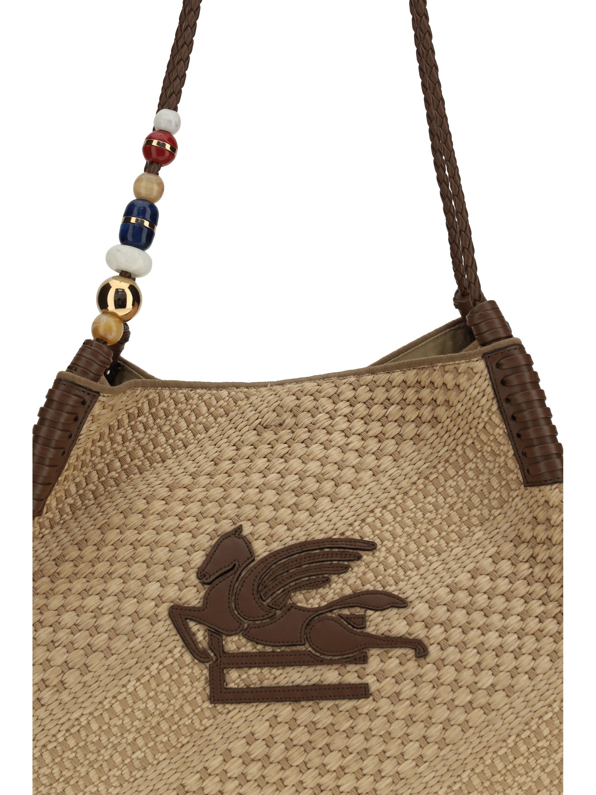 Etro Large Libra Shoulder Bag in raffia Size ONE SIZE - 4 Thumbnail