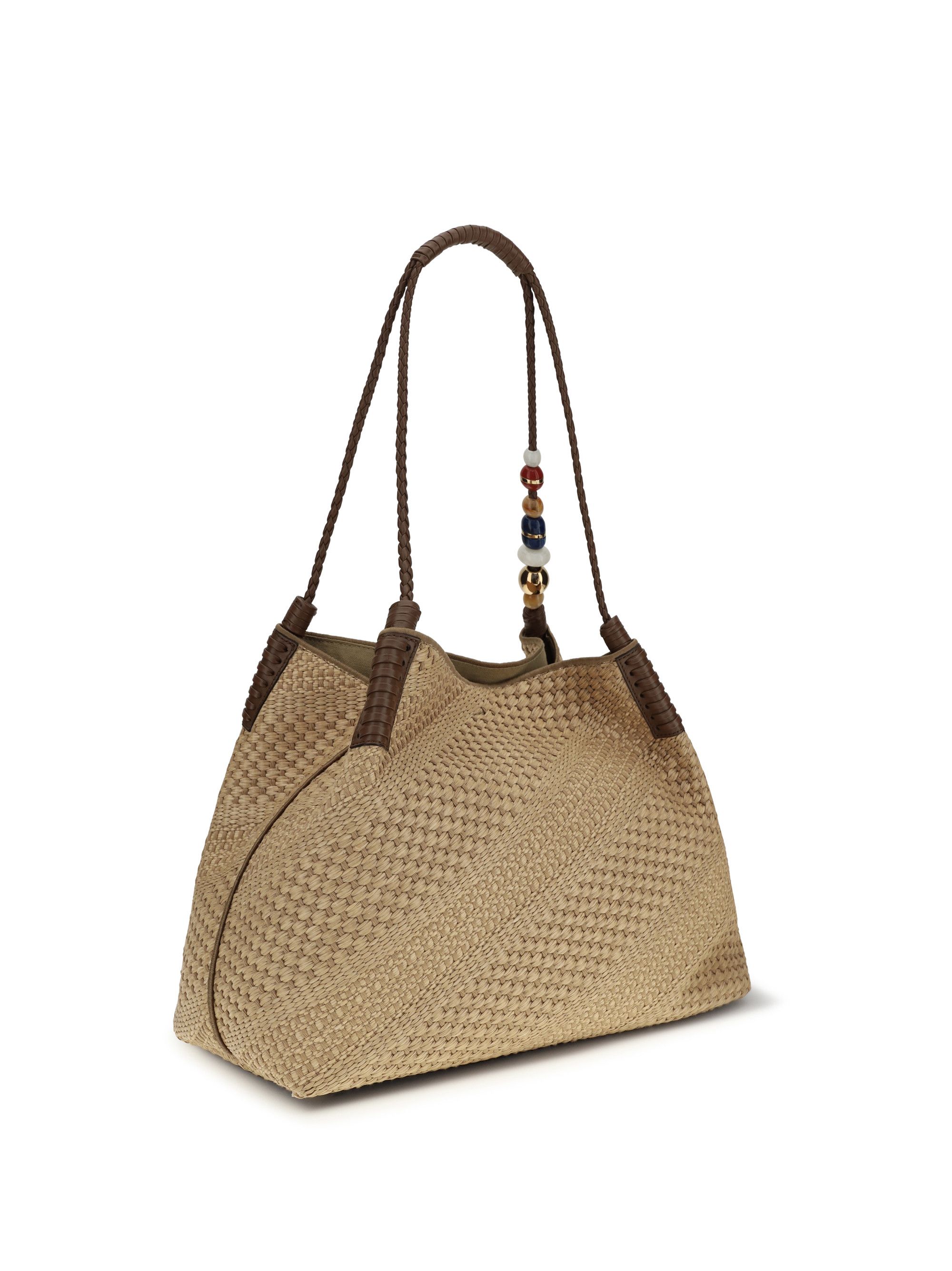 Etro Large Libra Shoulder Bag in raffia Size ONE SIZE - 3 Thumbnail