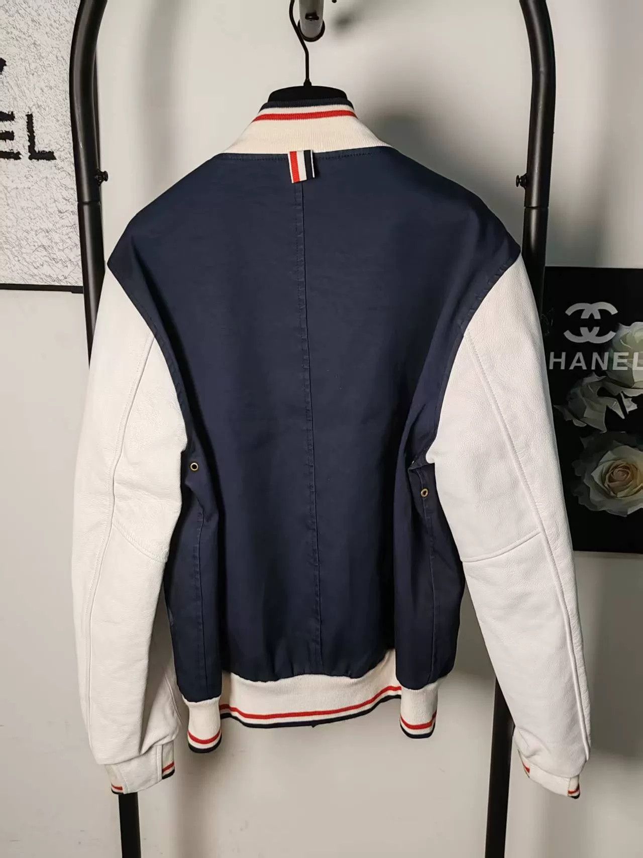 Thom Browne Thom Browne Baseball Jacket Genuine Leather Size US M / EU 48-50 / 2 - 2 Thumbnail