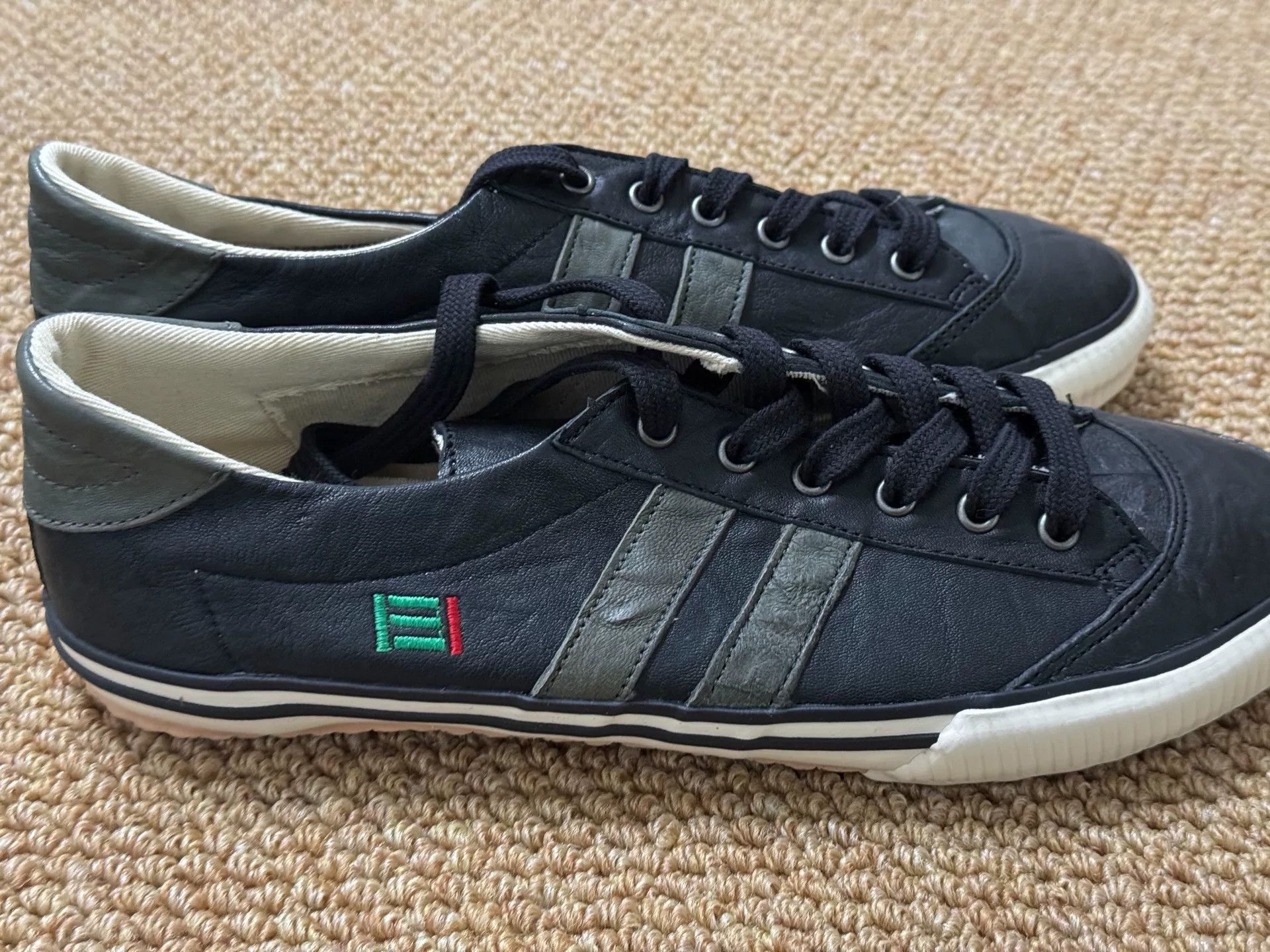 Japanese Brand Macaronian Leather Low-Top Sneakers Size US 10 / EU 43 - 3 Thumbnail