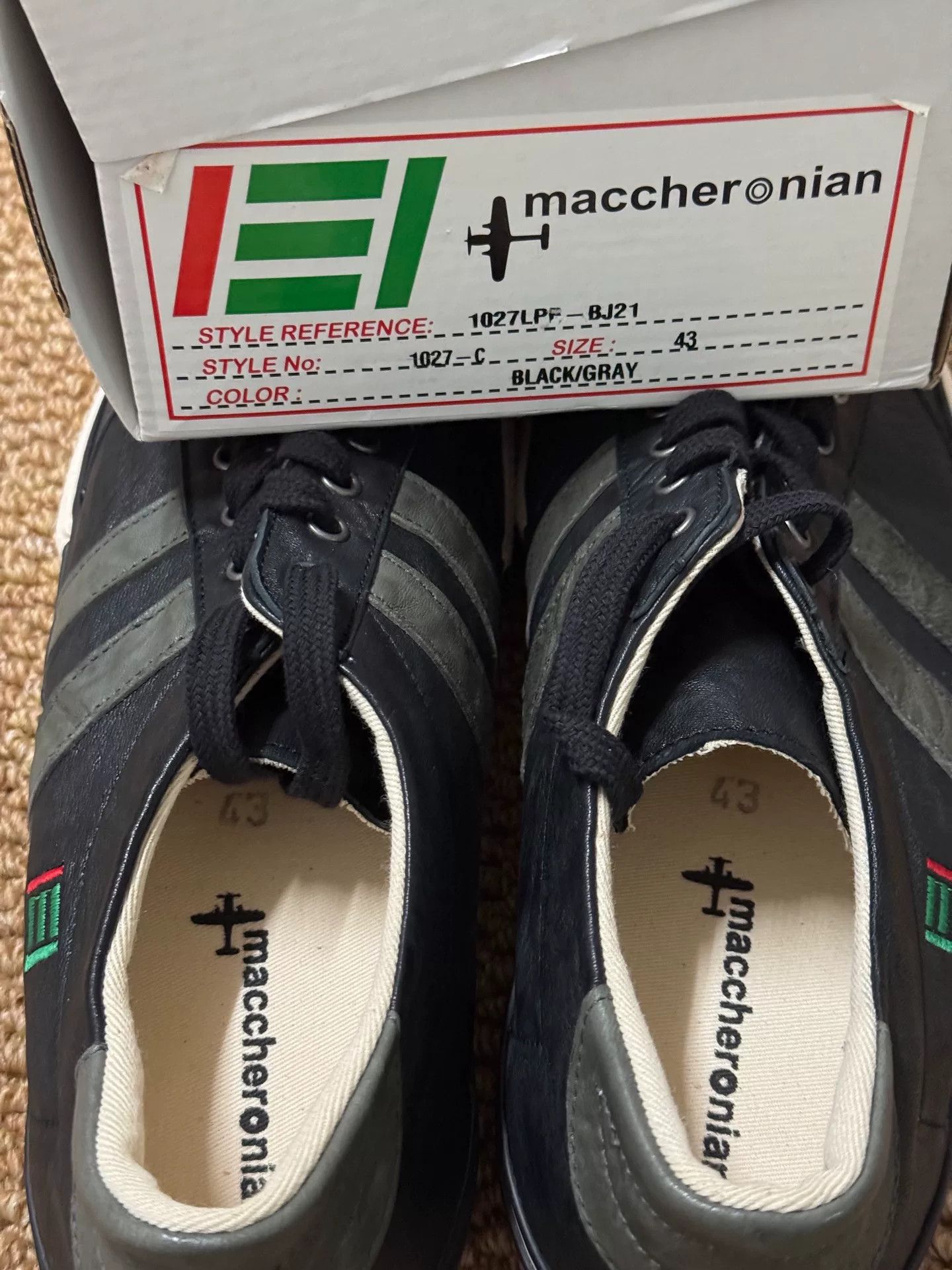 Japanese Brand Macaronian Leather Low-Top Sneakers Size US 10 / EU 43 - 6 Thumbnail