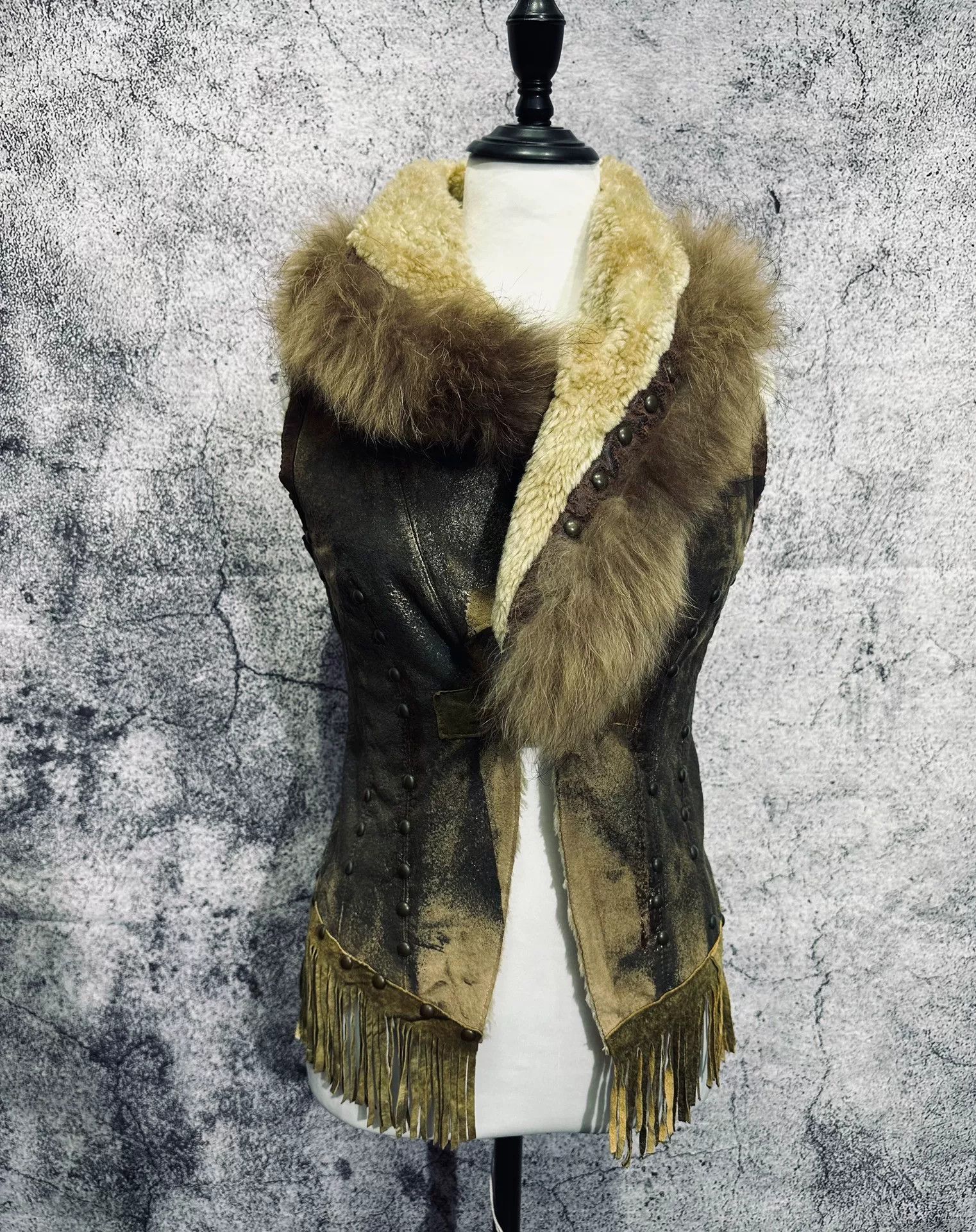 If Six Was Nine Bohemian Vintage Rock Vest Size M / US 6-8 / IT 42-44 - 4 Thumbnail