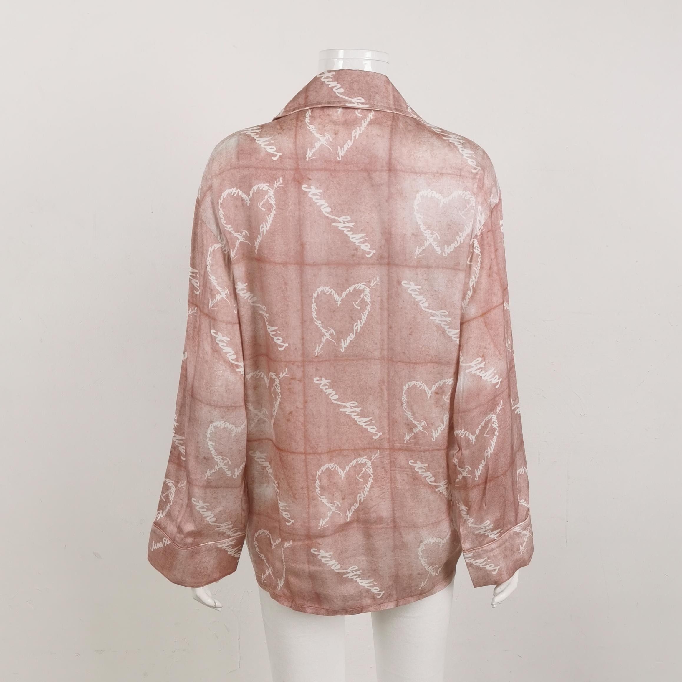 Acne Studios Acne Studios XXS Wide-Leg Heart Print Pants Size 22" - 4 Thumbnail