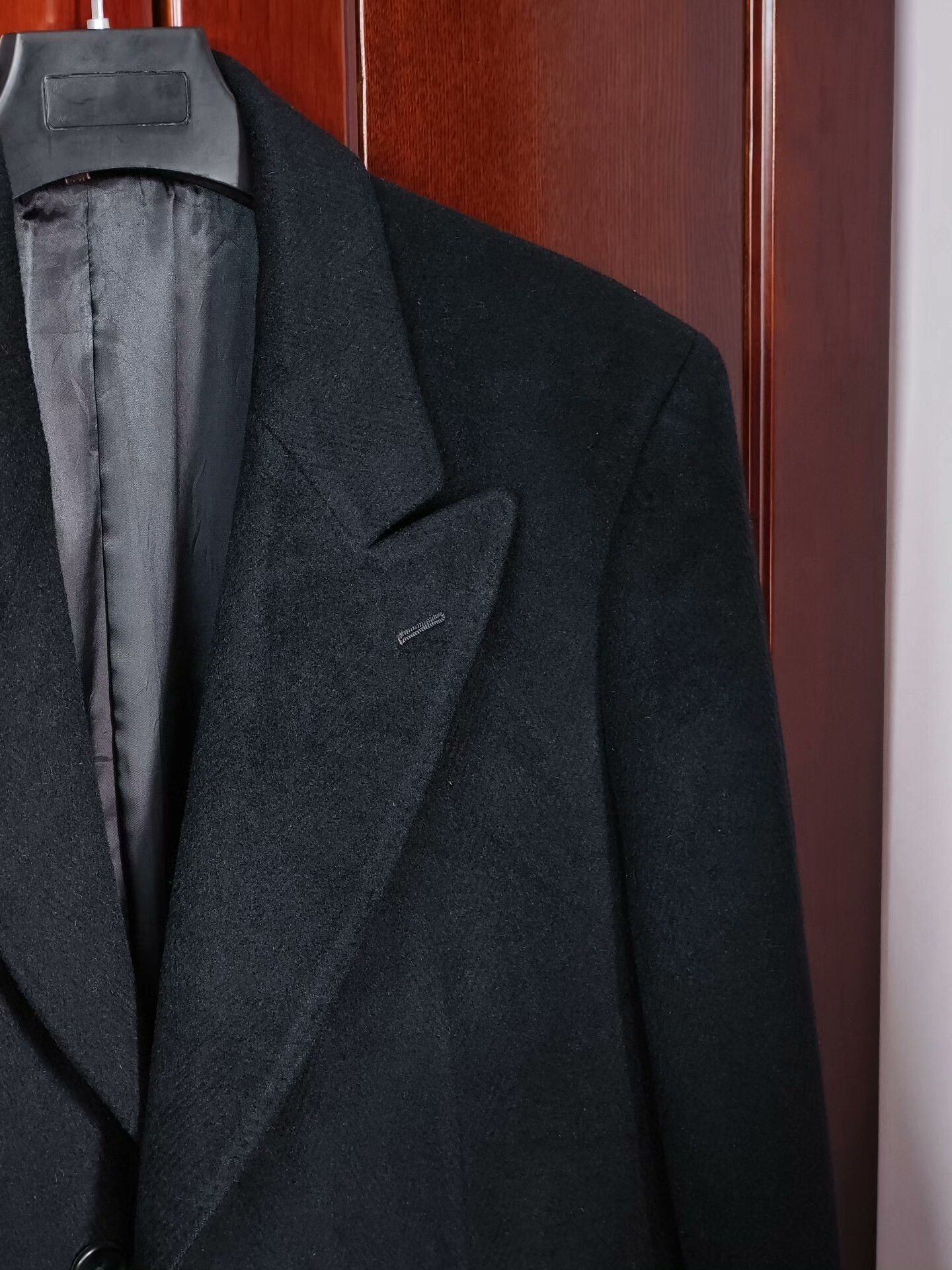 J. Press Black Angora Wool Blend Overcoat Size US M / EU 48-50 / 2 - 2 Thumbnail
