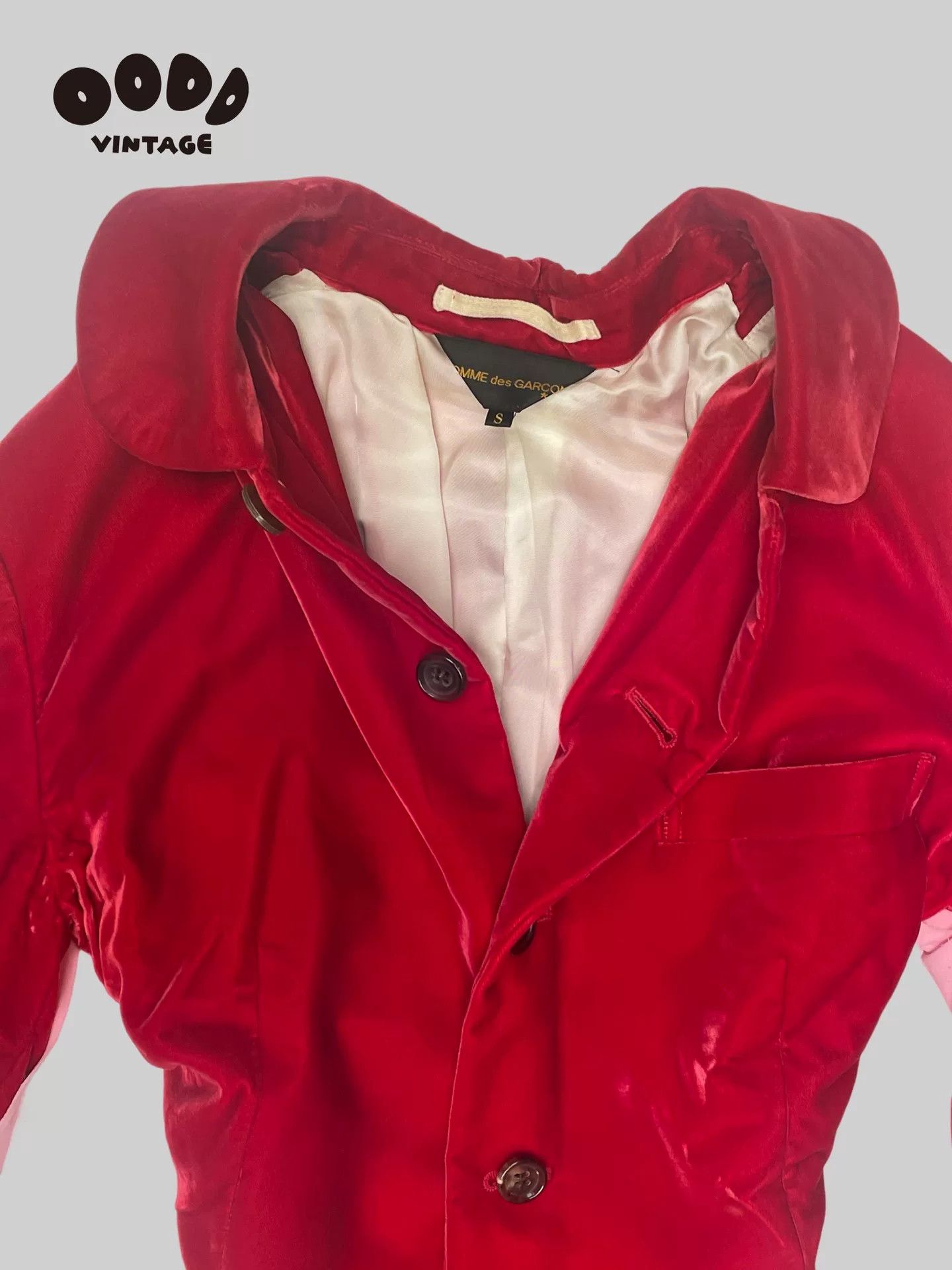 Comme des Garcons Red Velvet Tailcoat Jacket Size M / US 6-8 / IT 42-44 - 3 Thumbnail