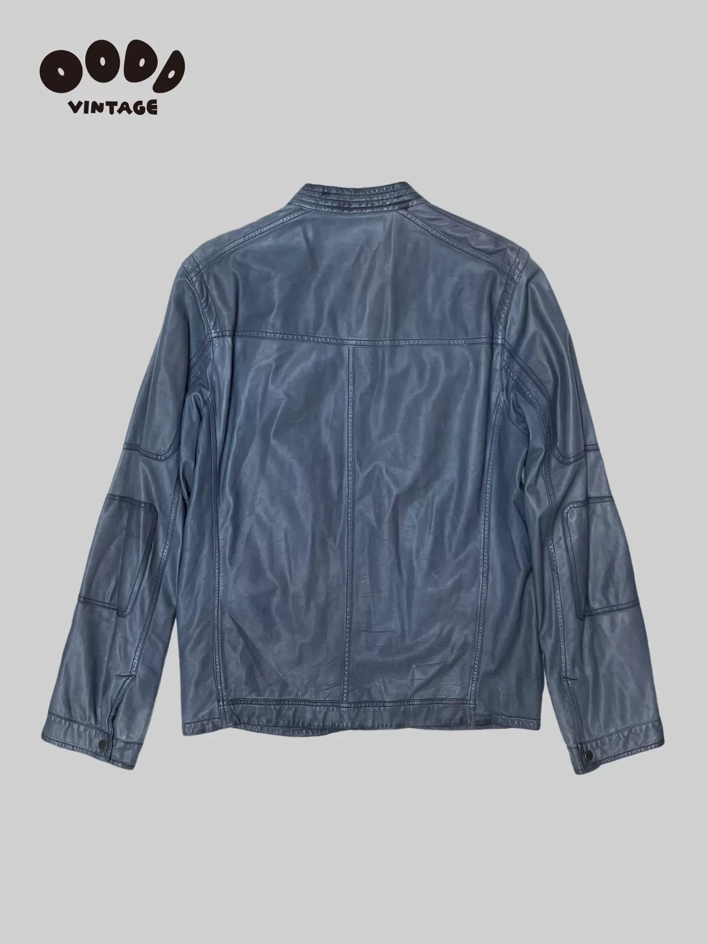 Neil Barrett Neil Barrett Blue Distressed Leather Jacket Size US M / EU 48-50 / 2 - 2 Thumbnail